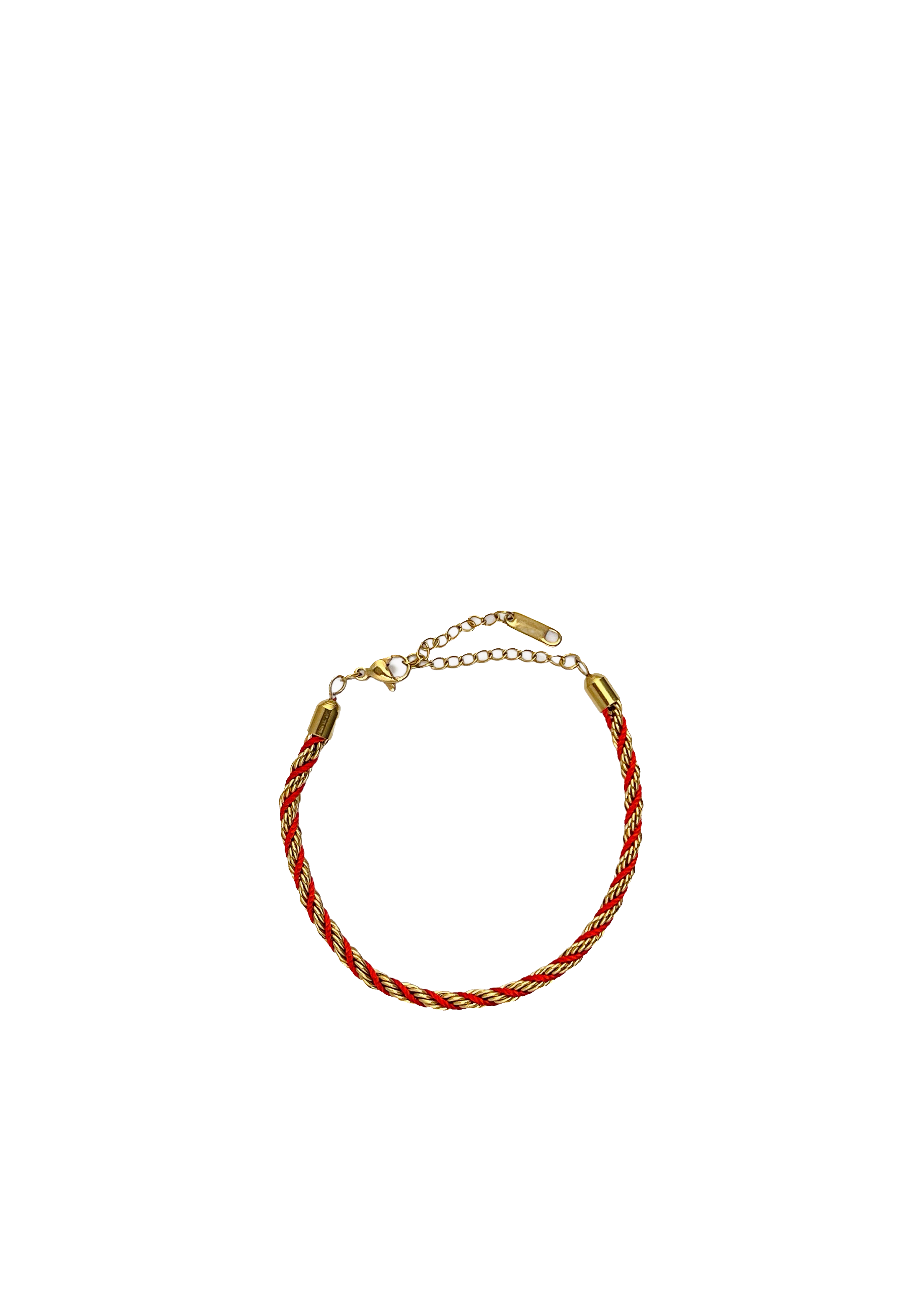 Red & Gold Braided Cord Bracelet