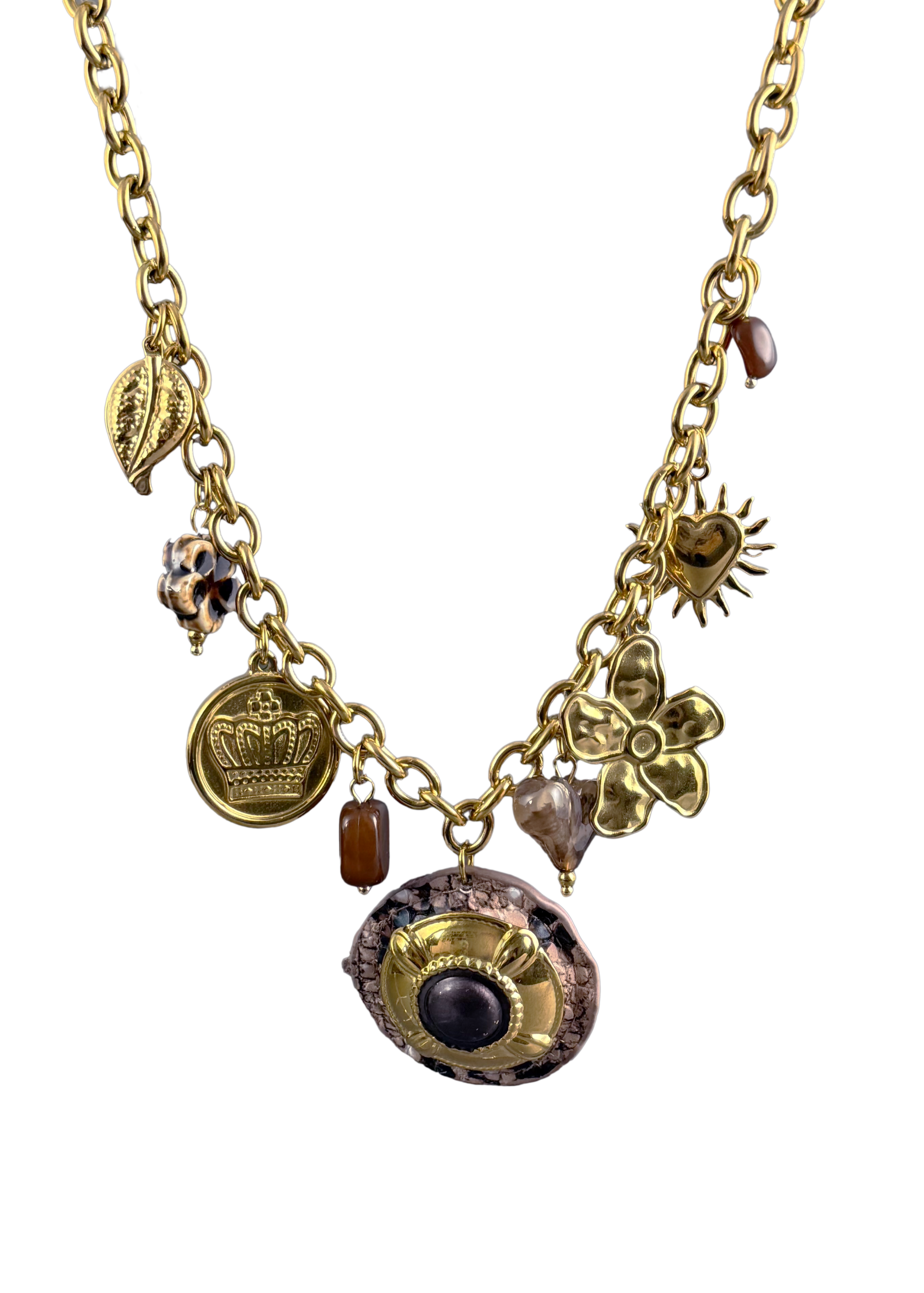 Gold Charm Chain Necklace