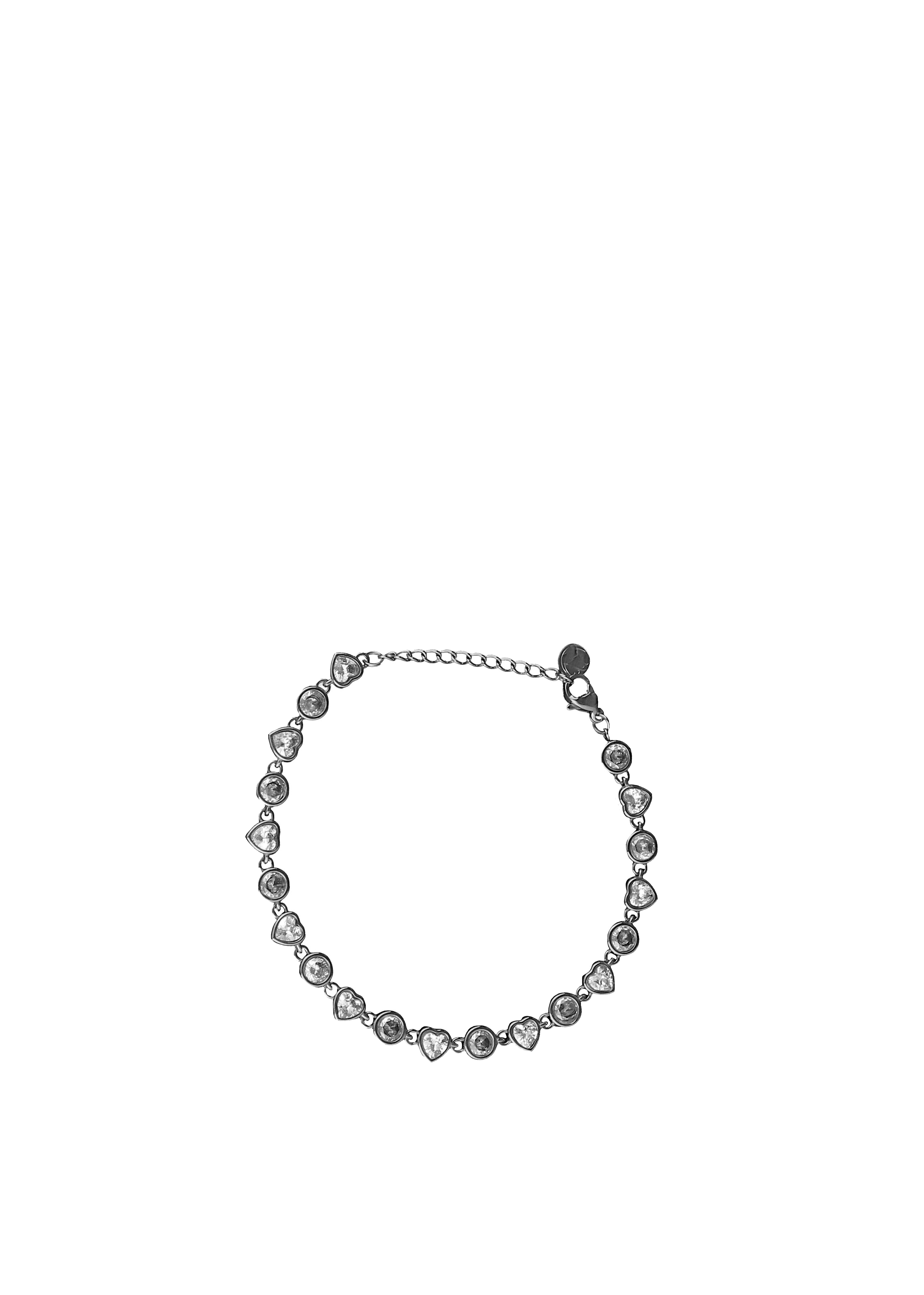 Heart & Round Tennis Bracelet