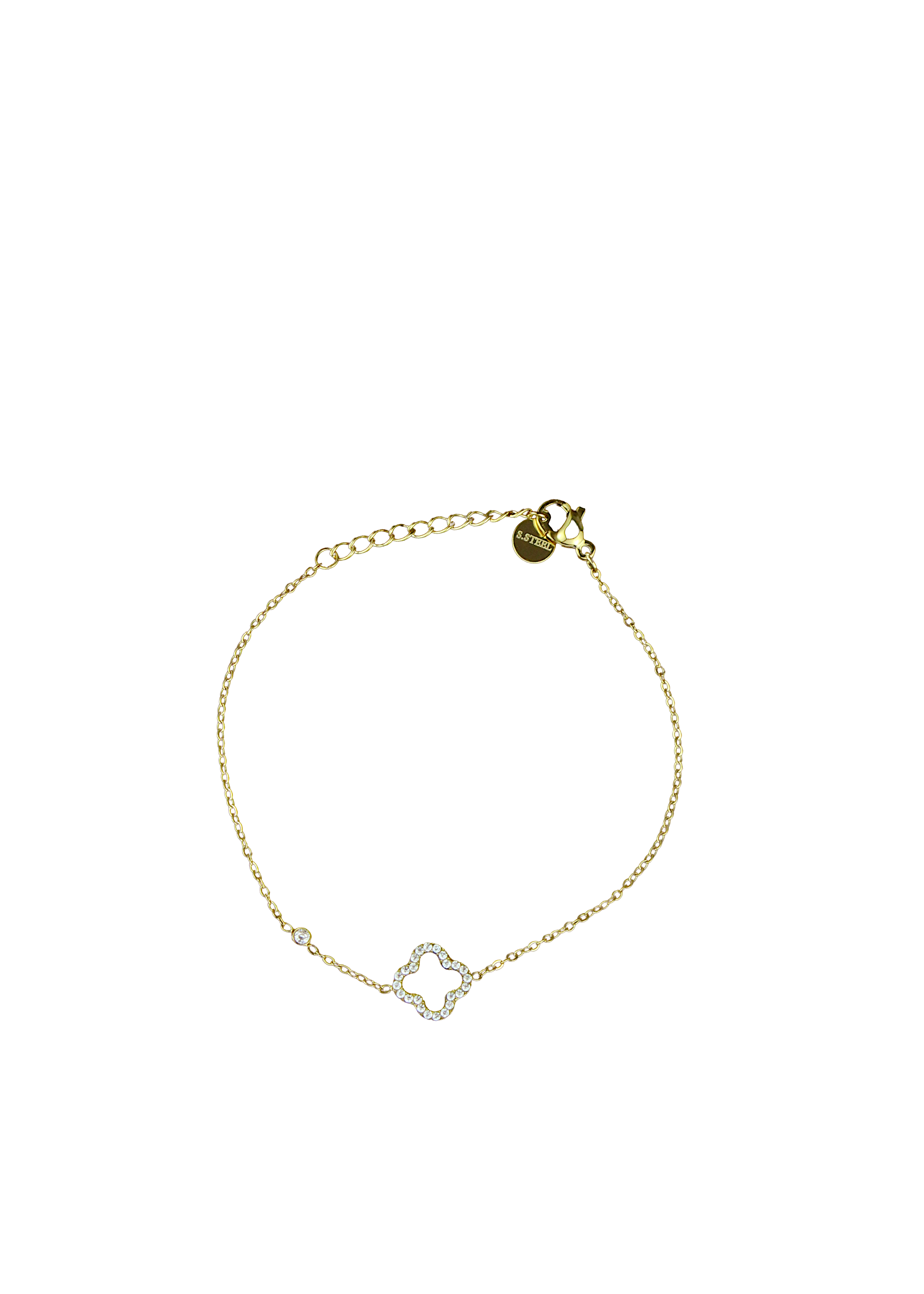 Minimal Clover Crystal Bracelet