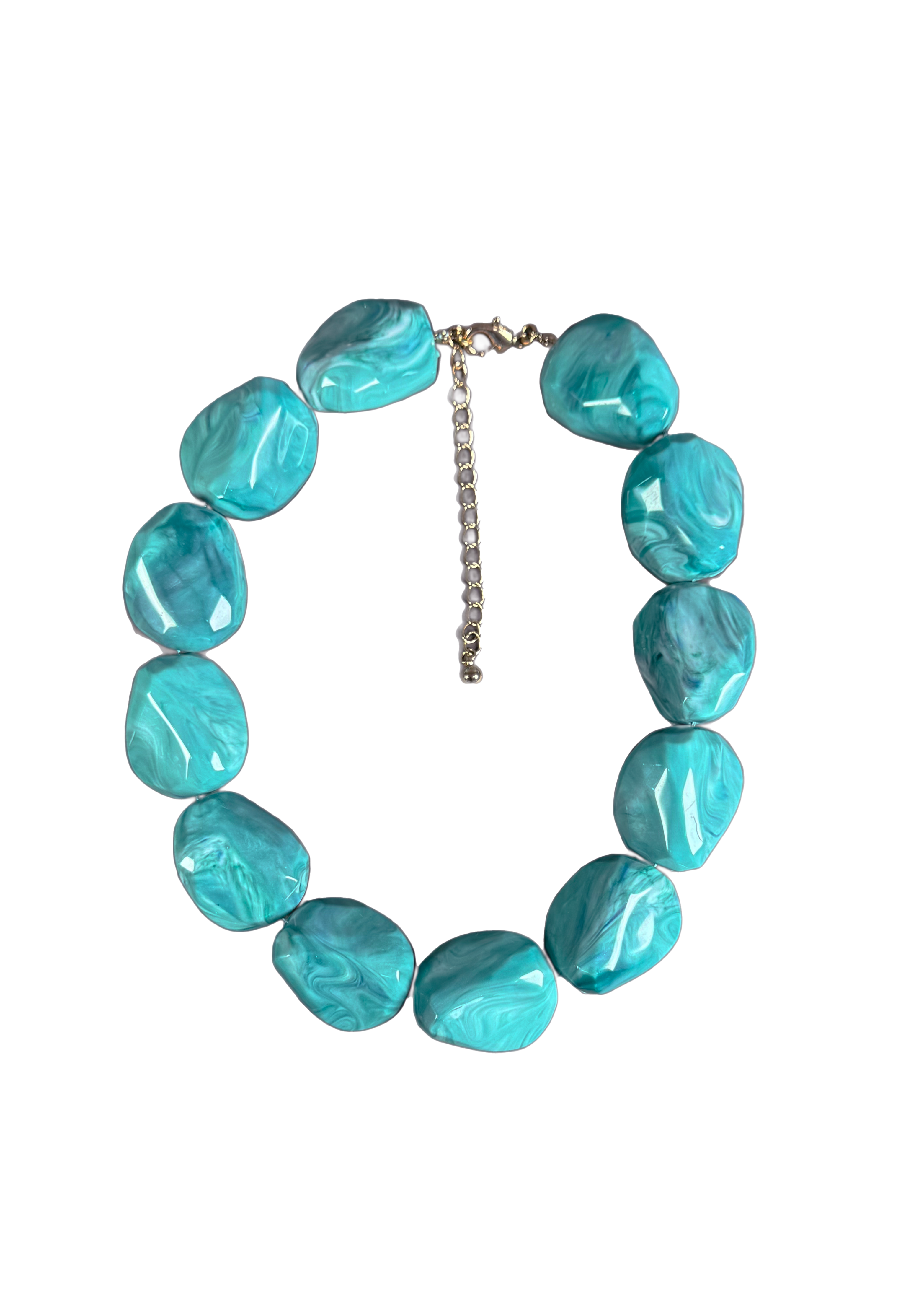 Turquoise Pebble Bead Necklace