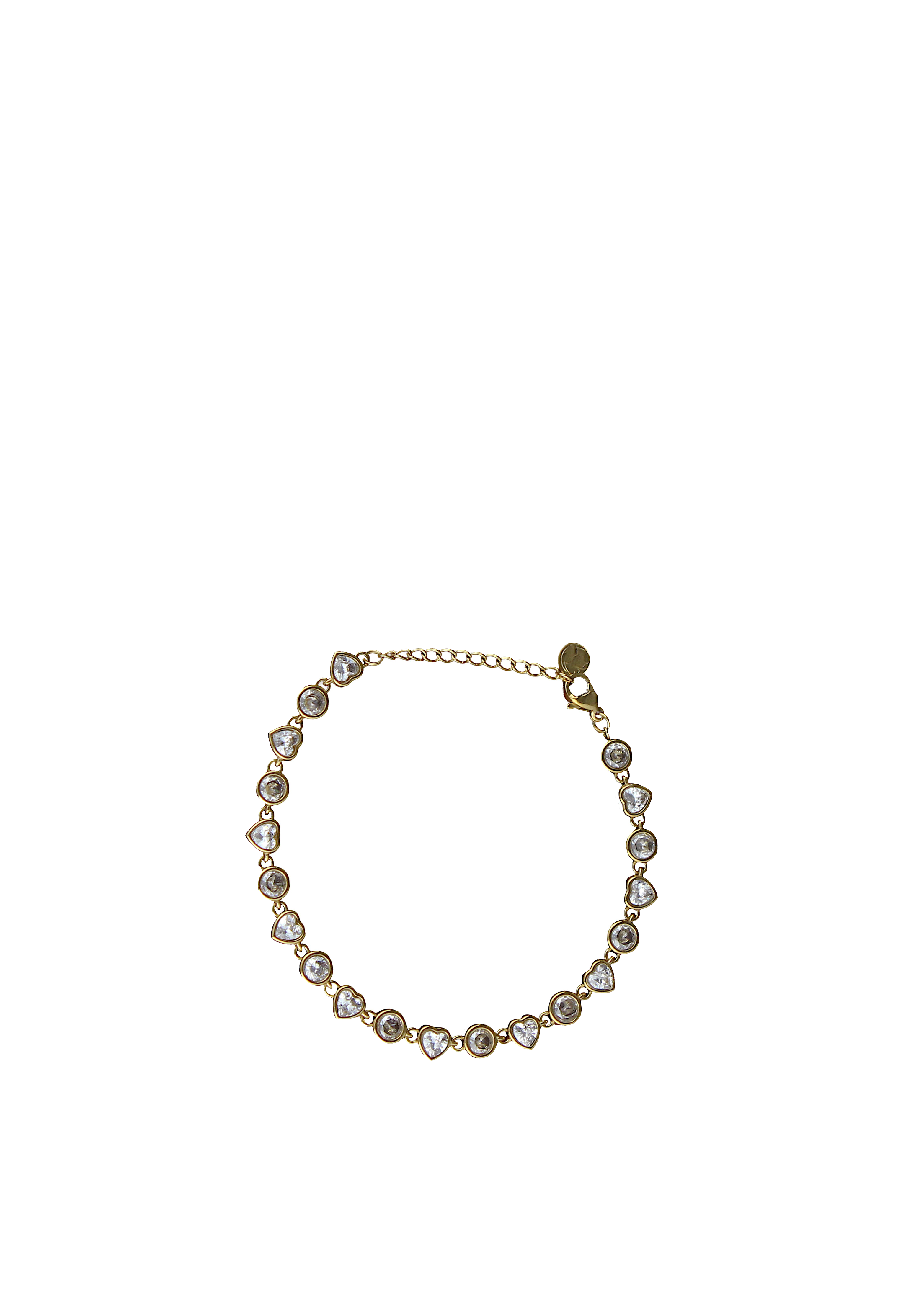 Heart & Round Tennis Bracelet