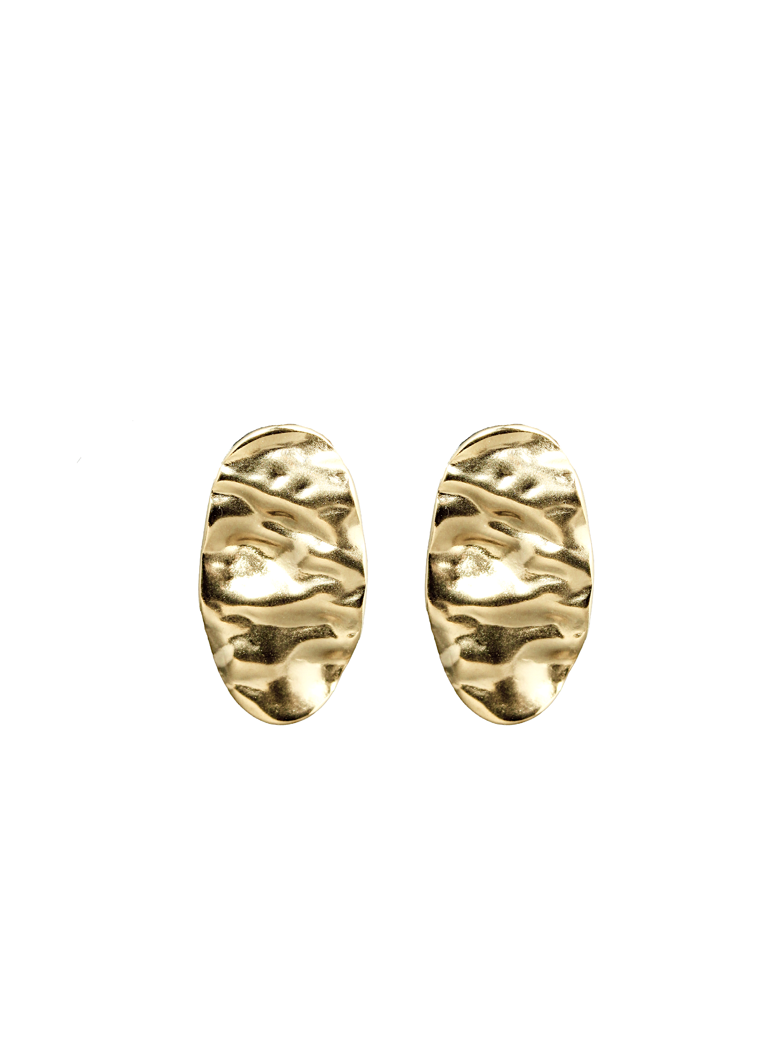 Organic Oval Stud Earrings