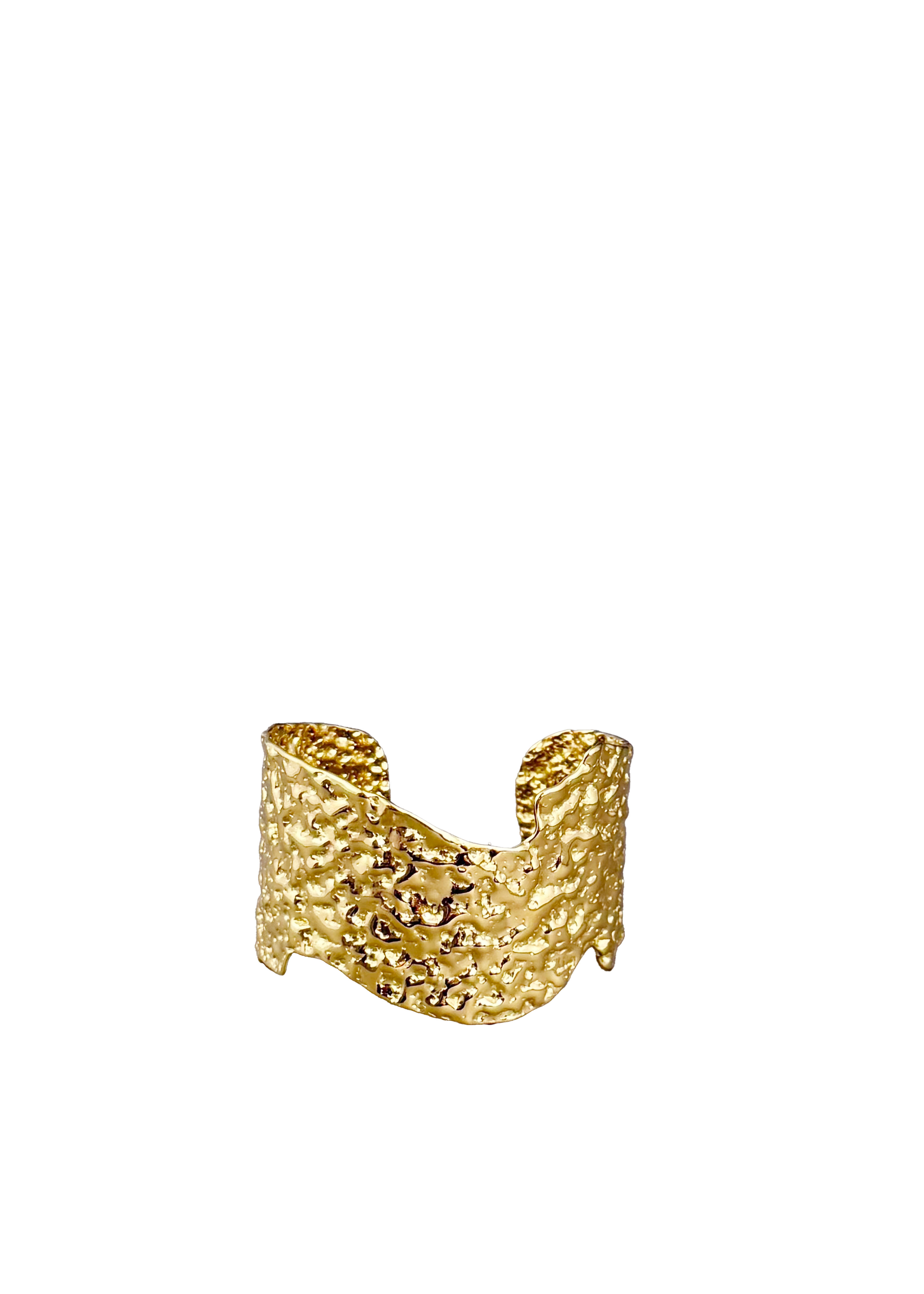 Hammered Gold Wide Cuff
