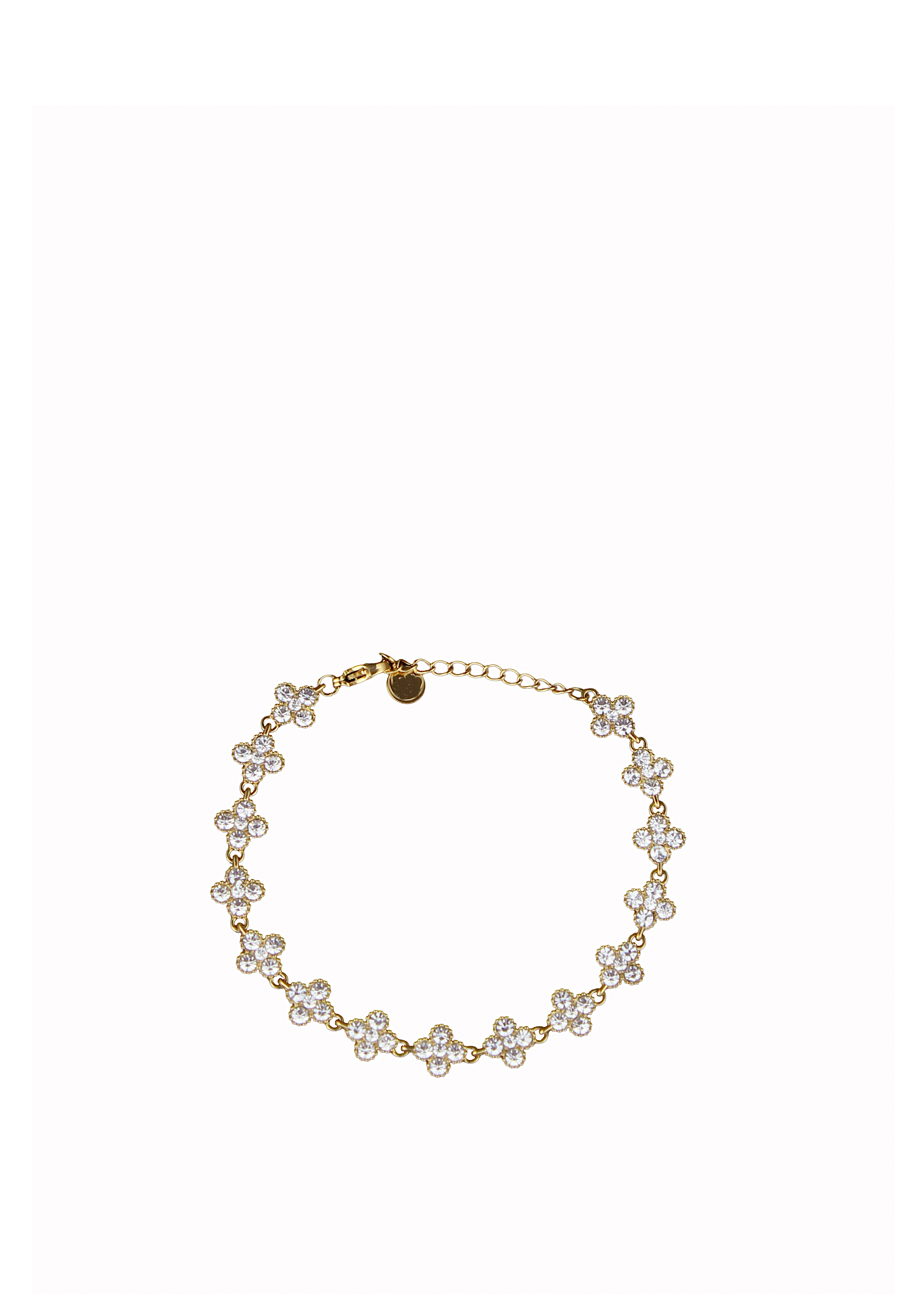 Floral Crystal Cluster Bracelet