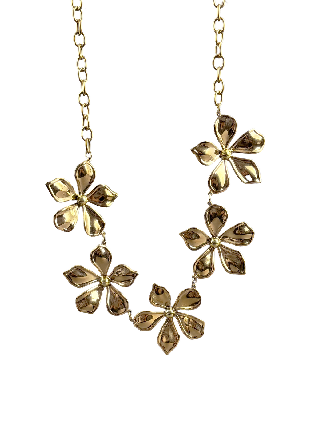 Gold Flower Statement Necklace