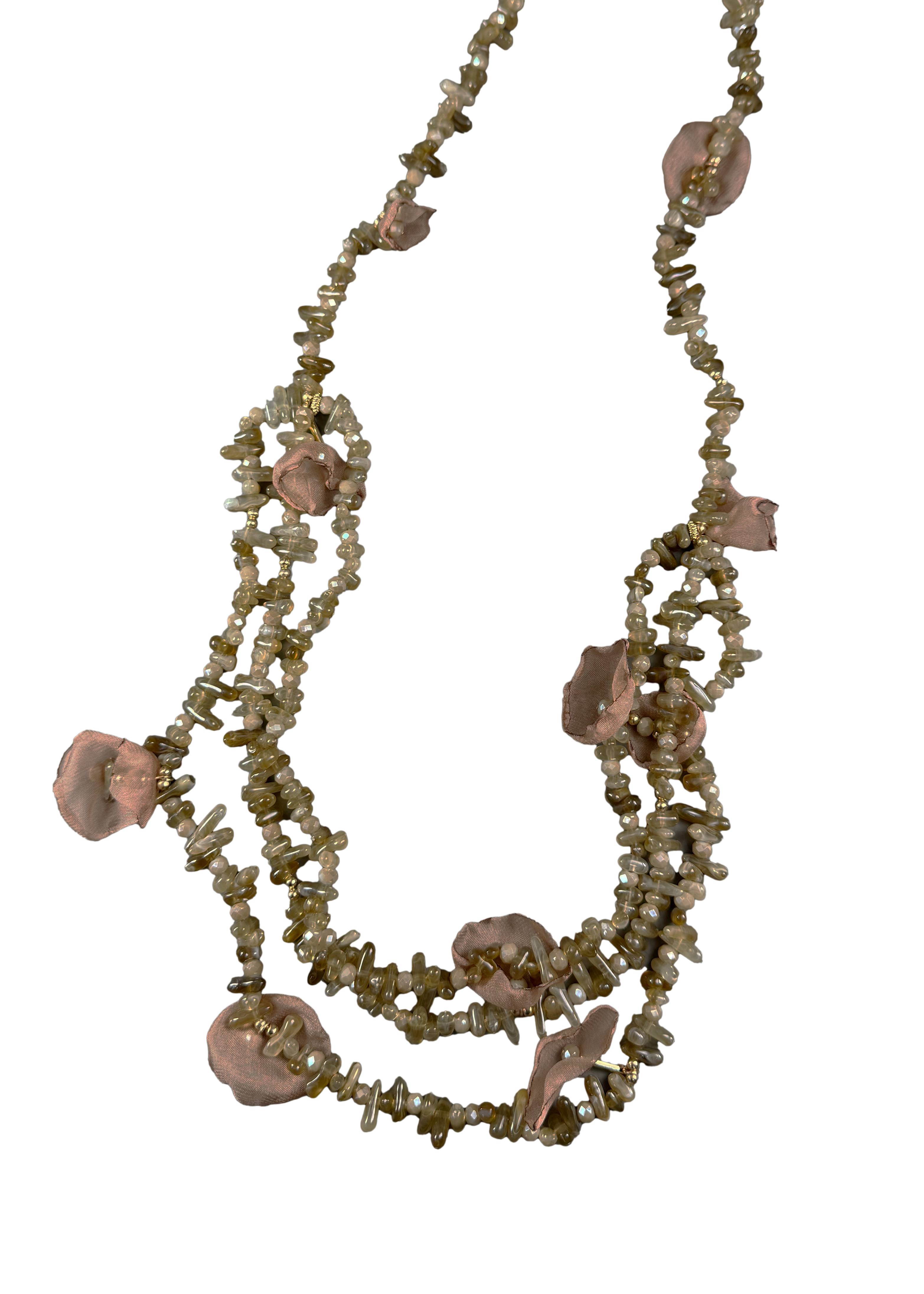 Layered Shell & Bead Floral Necklace