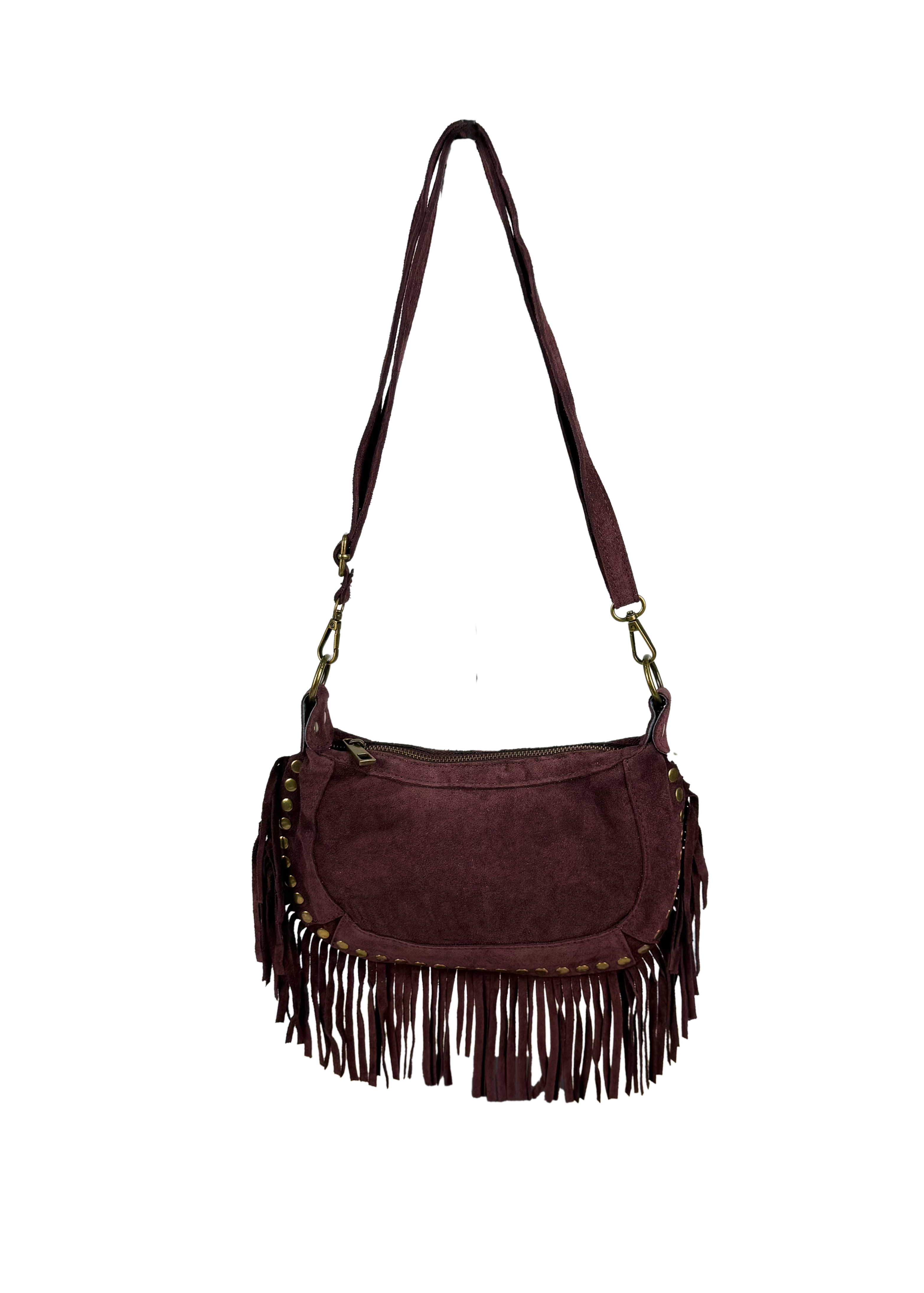 Suede Fringe Crossbody Bag