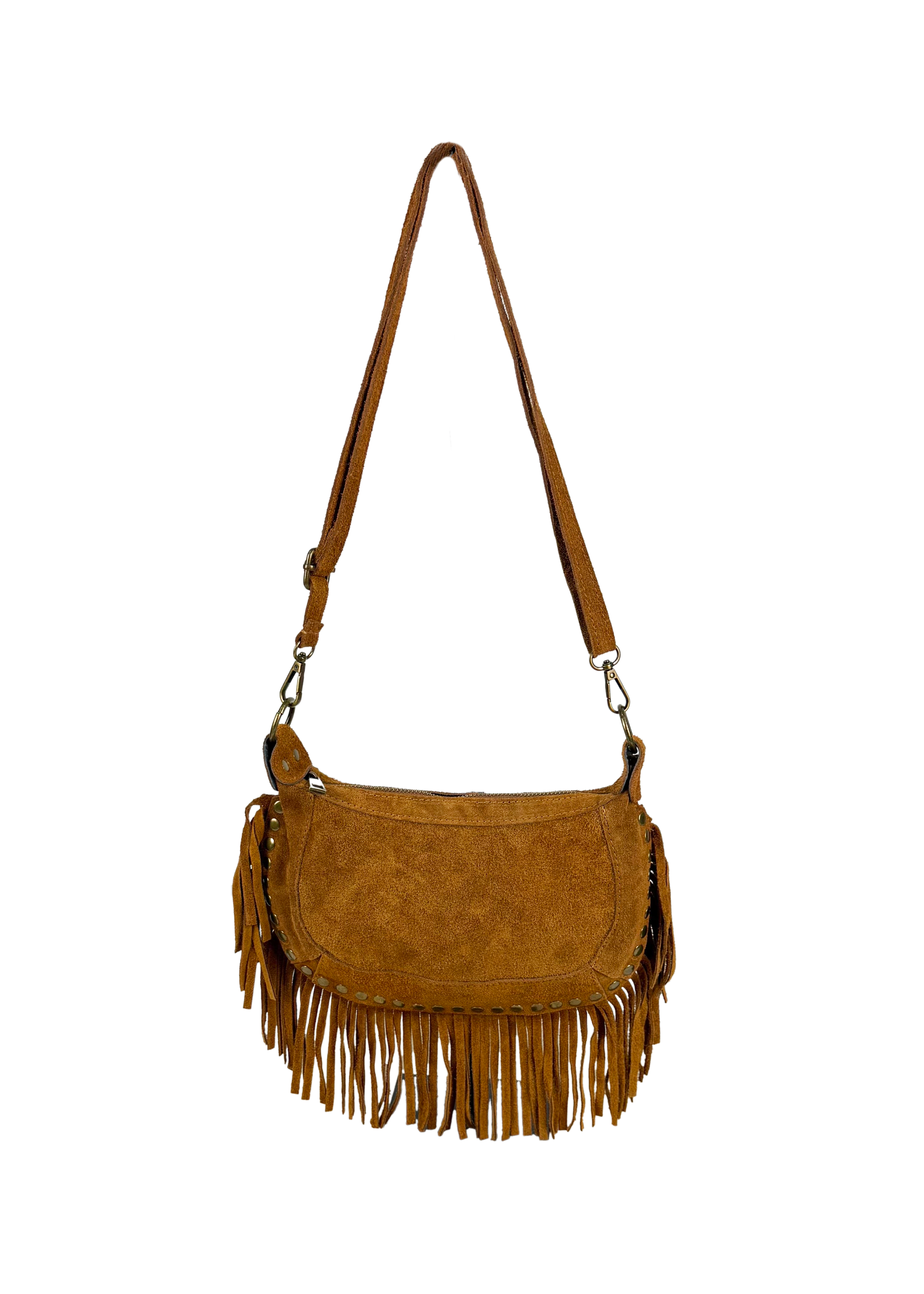 Suede Fringe Crossbody Bag