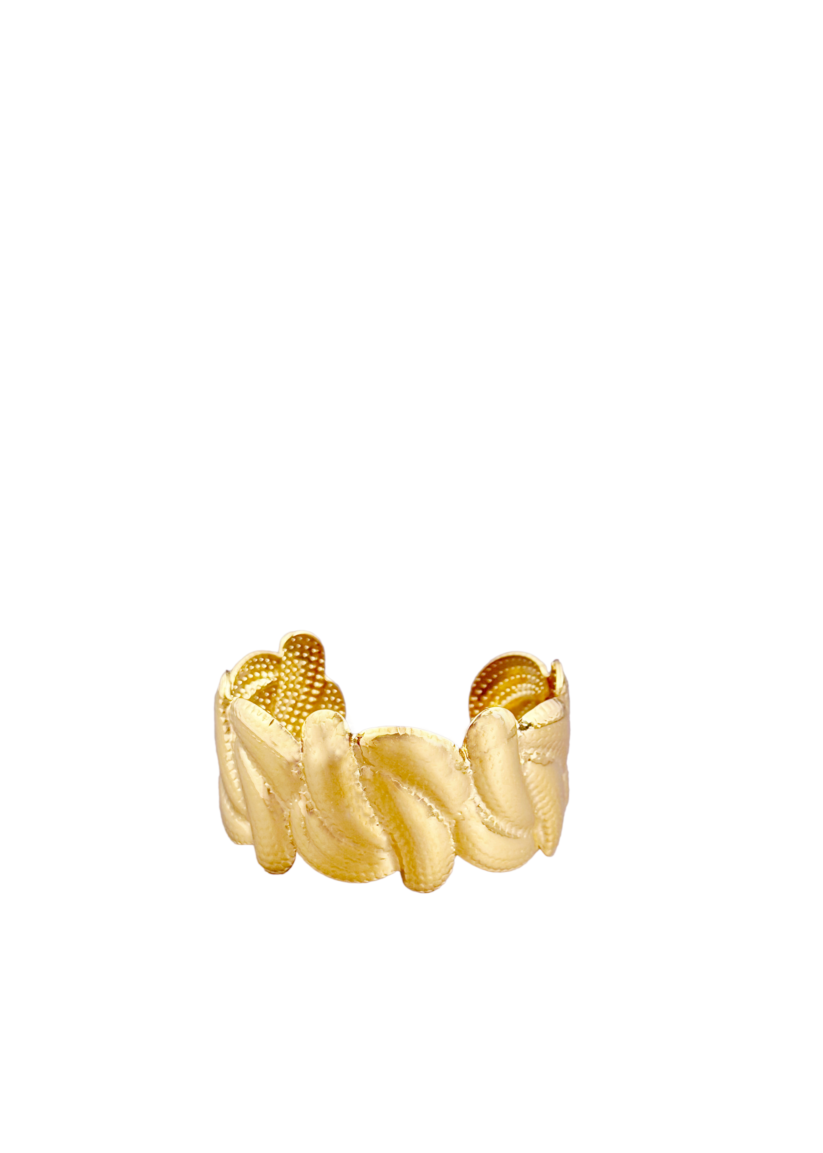 Twisted Leaf-Texture Gold Cuff