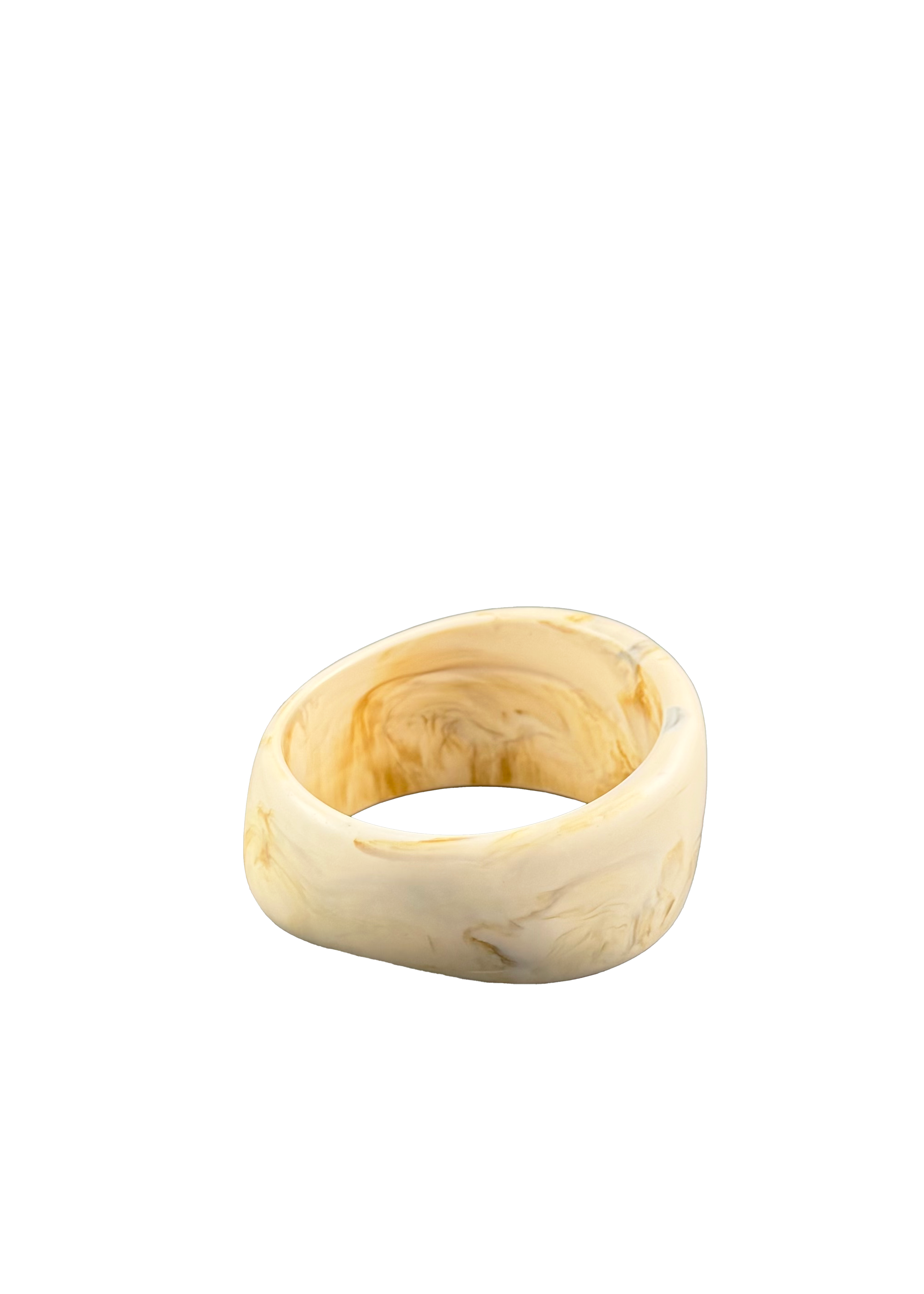 Creamy Marbled Resin Bangle