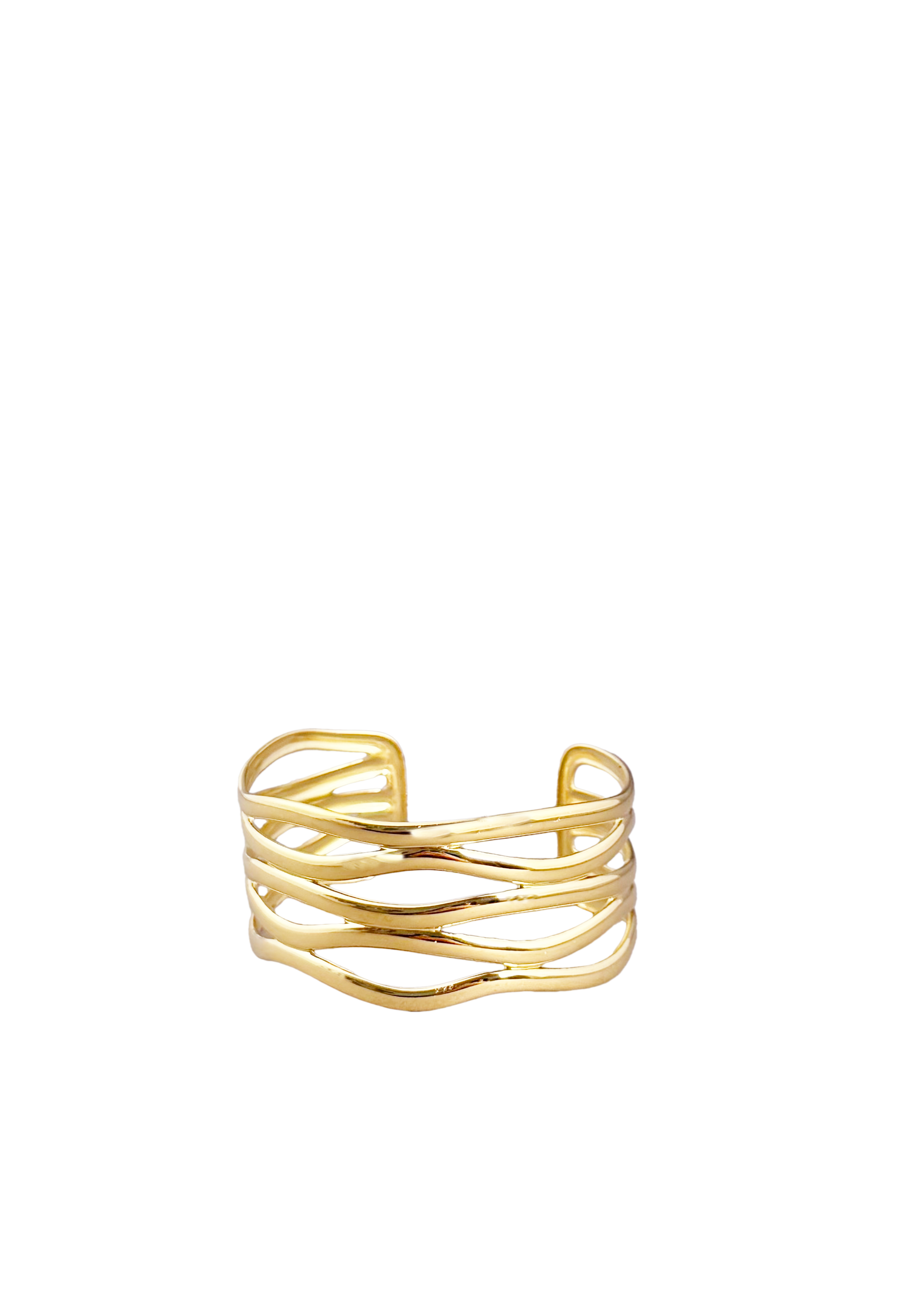 Multi-Band Wave Cuff Bracelet