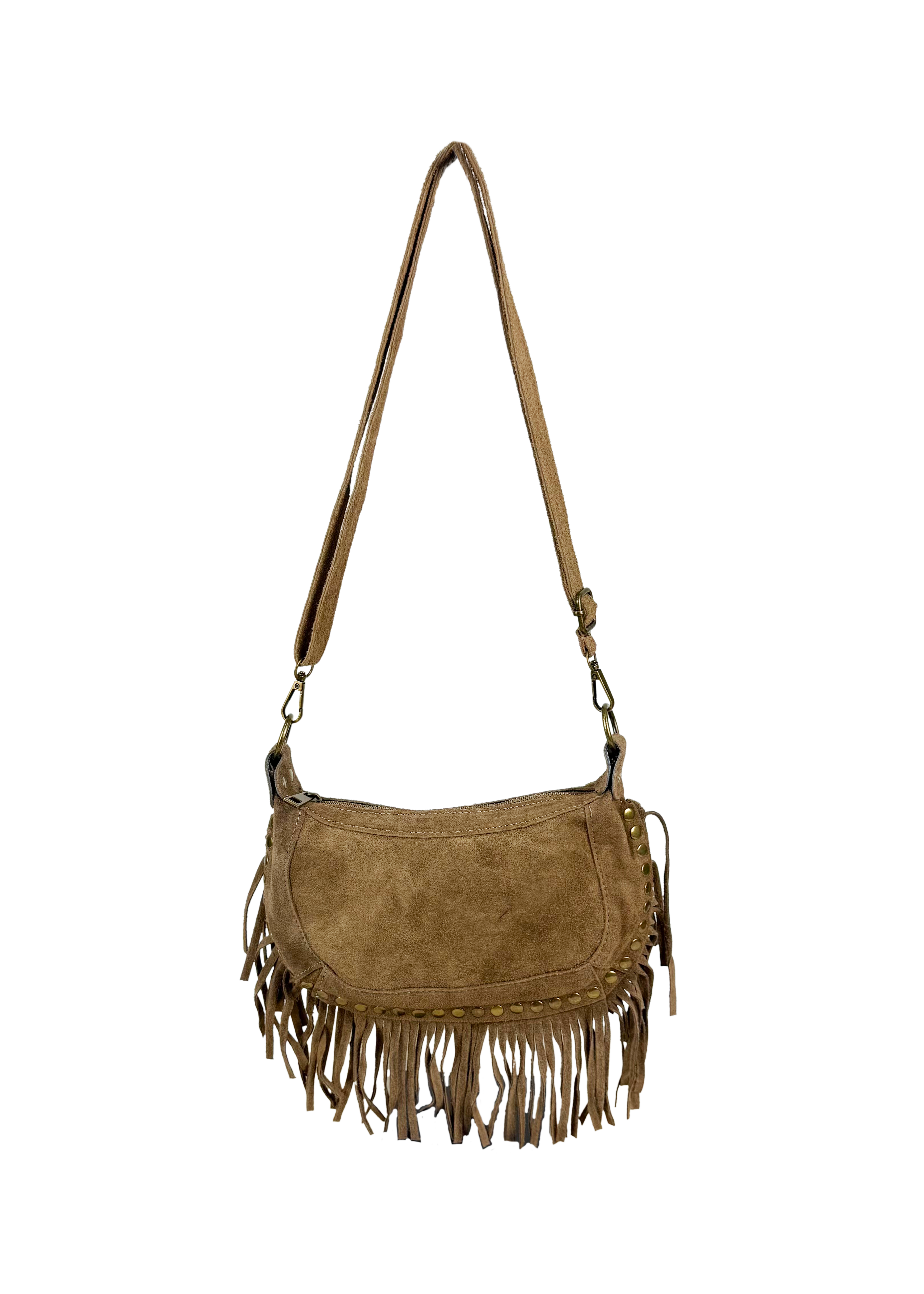 Suede Fringe Crossbody Bag