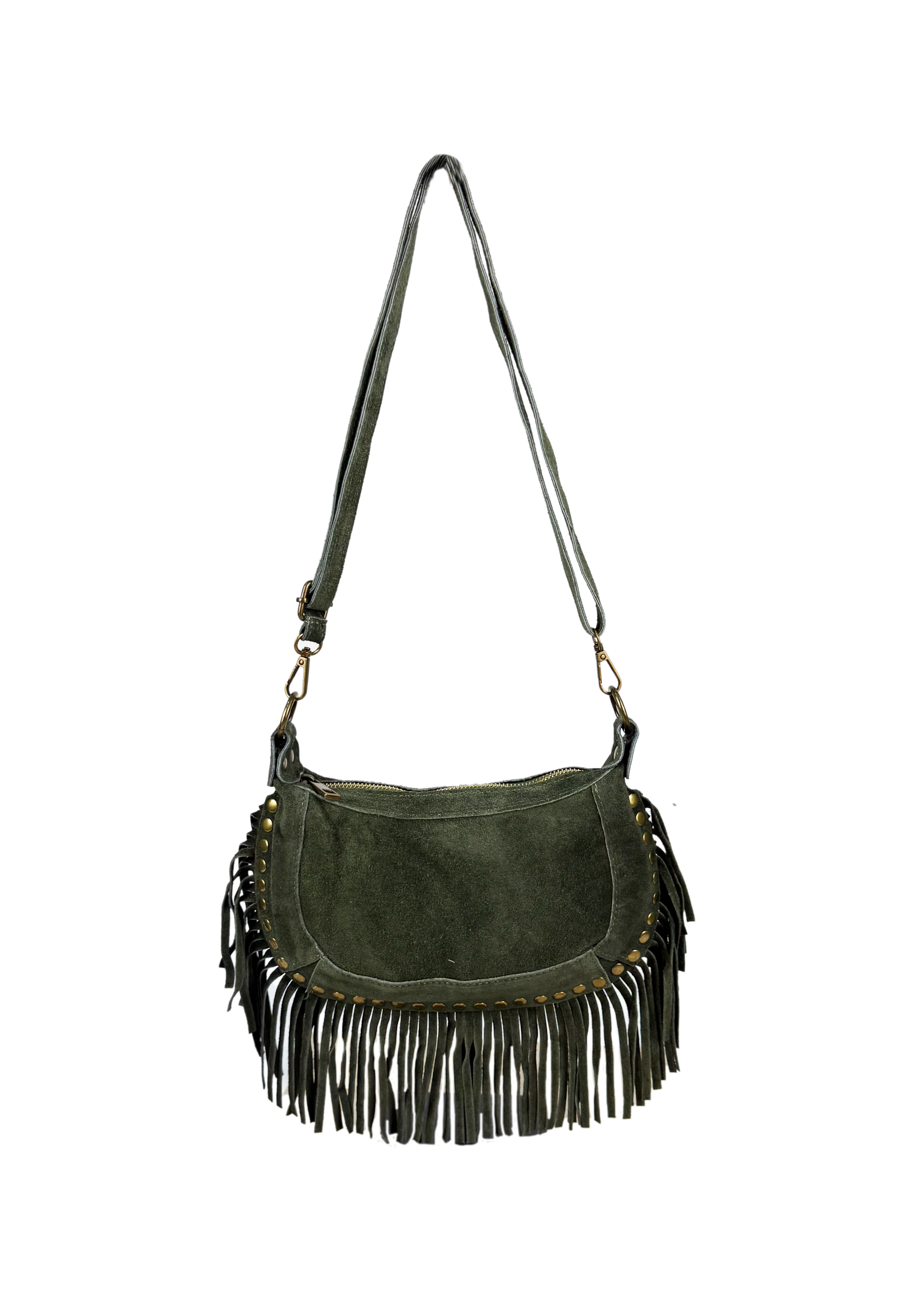 Suede Fringe Crossbody Bag