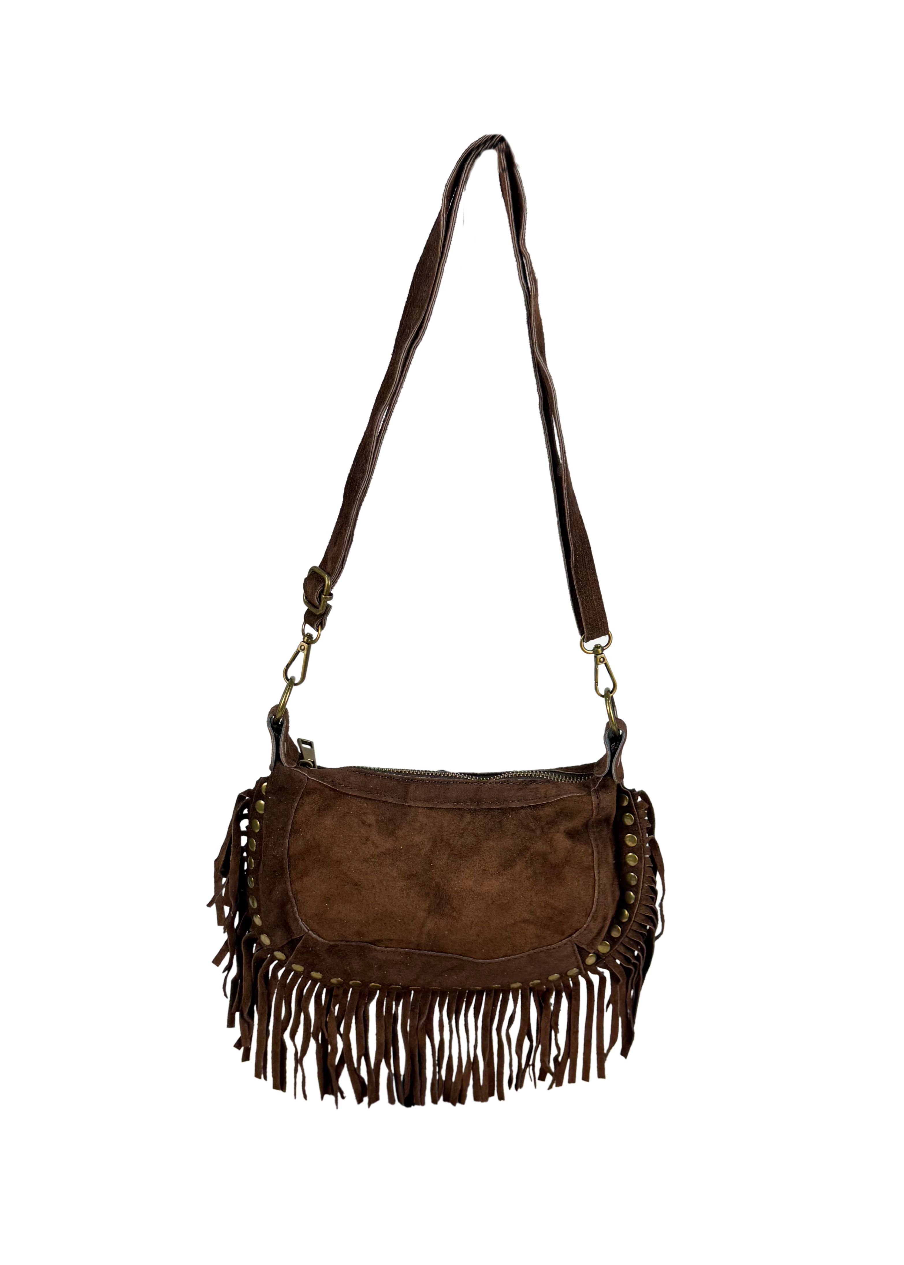 Suede Fringe Crossbody Bag