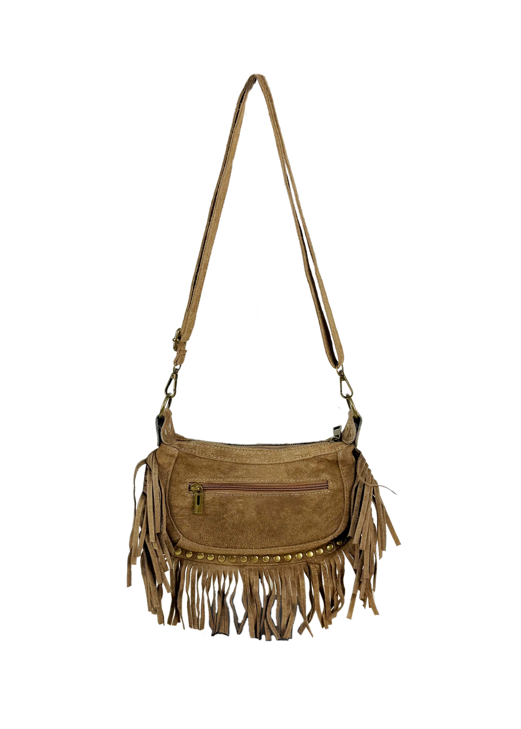Suede Fringe Crossbody Bag
