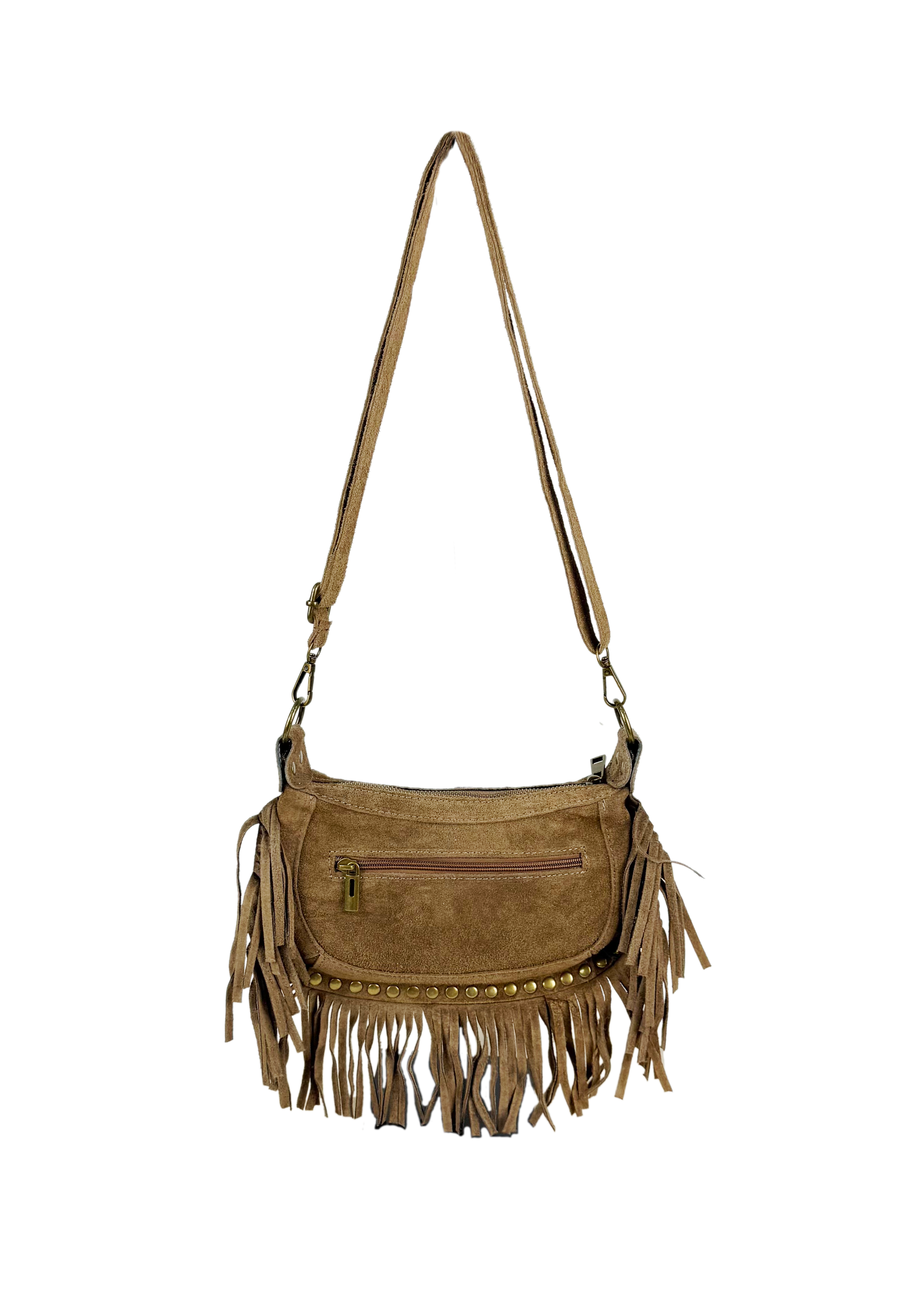 Suede Fringe Crossbody Bag