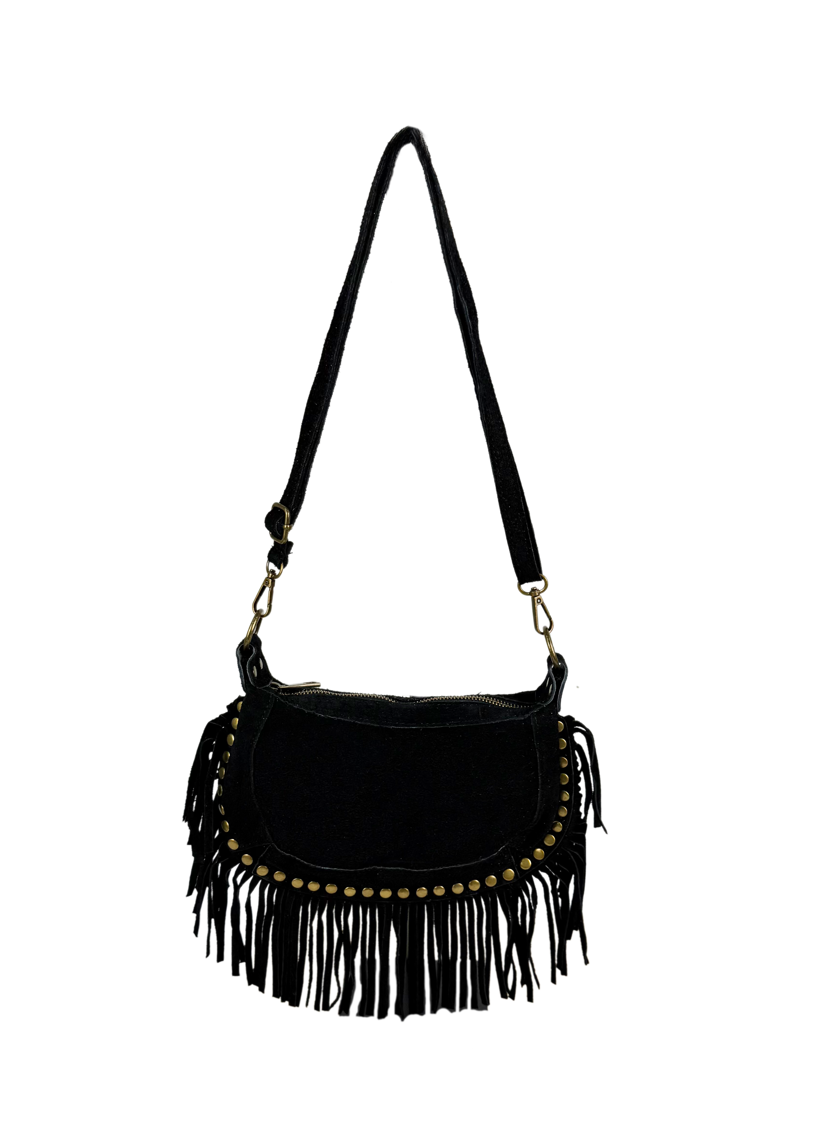 Suede Fringe Crossbody Bag
