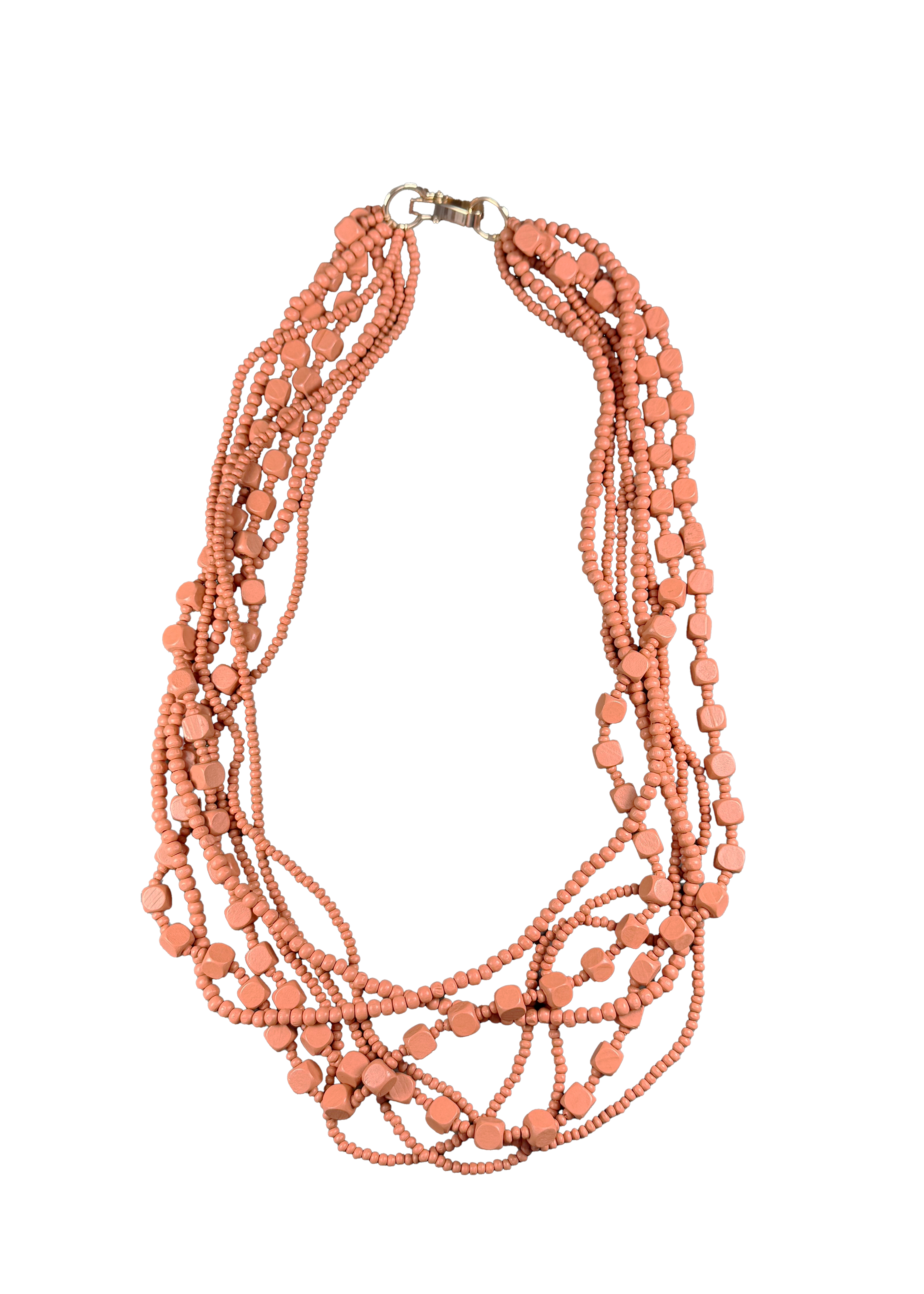 Coral Multi-Strand Bead Necklace