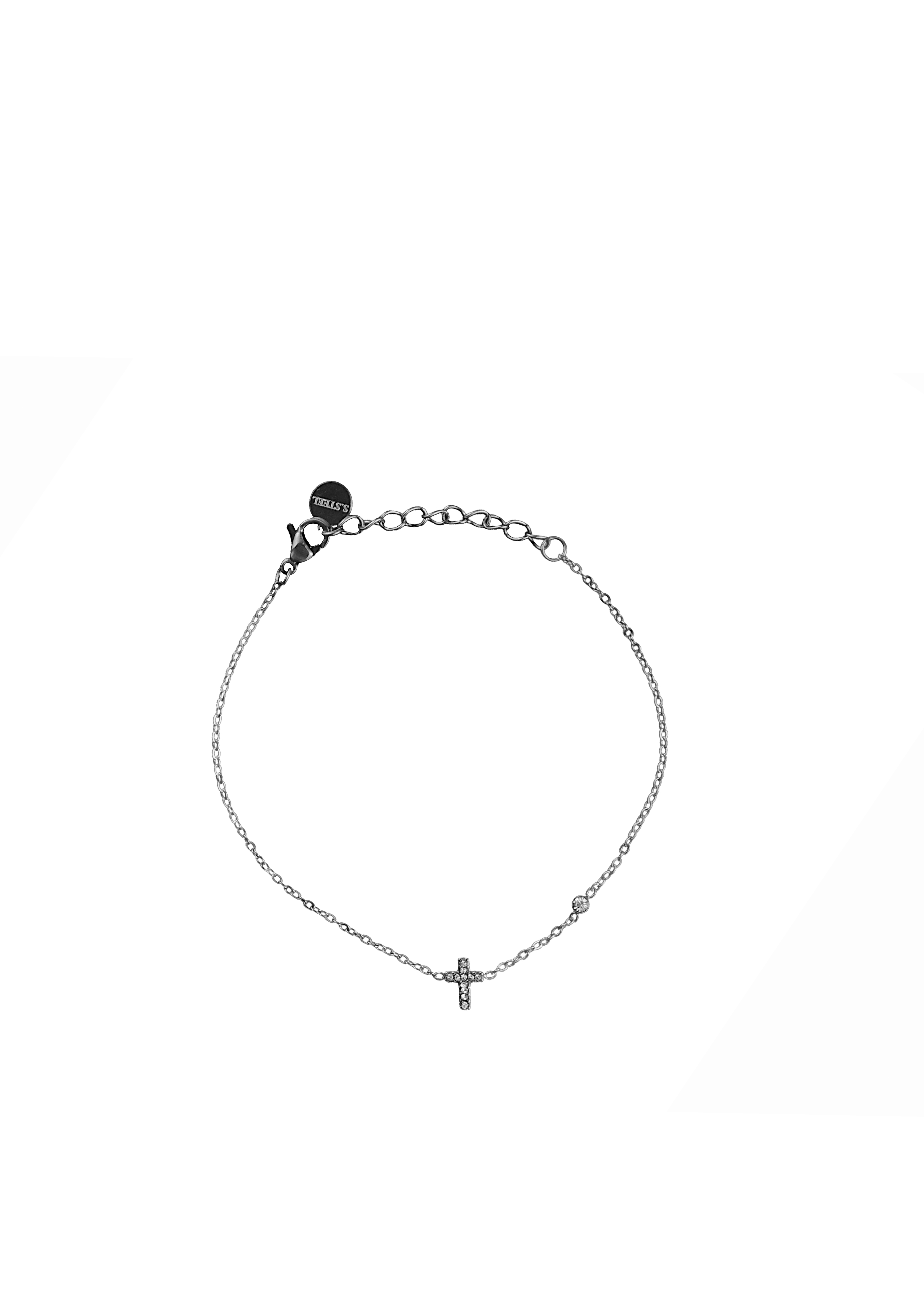 Minimal Cross Crystal Bracelet