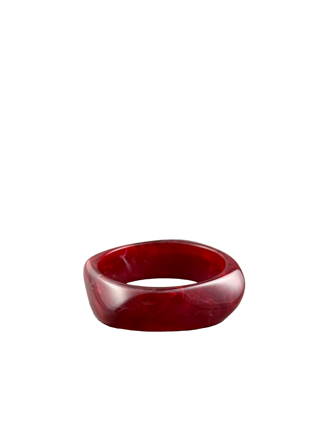 Red Marbled Resin Bangle