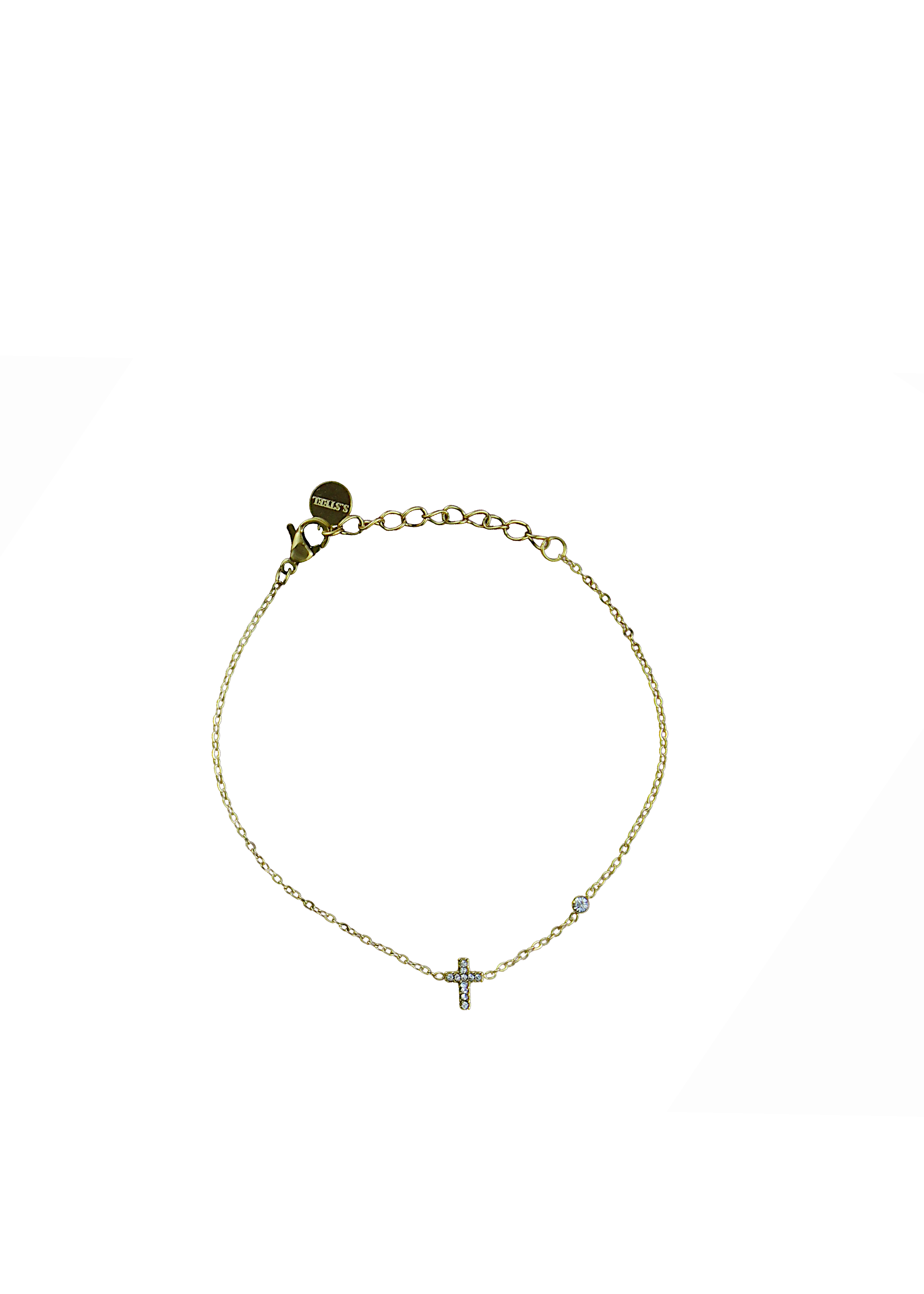 Minimal Cross Crystal Bracelet