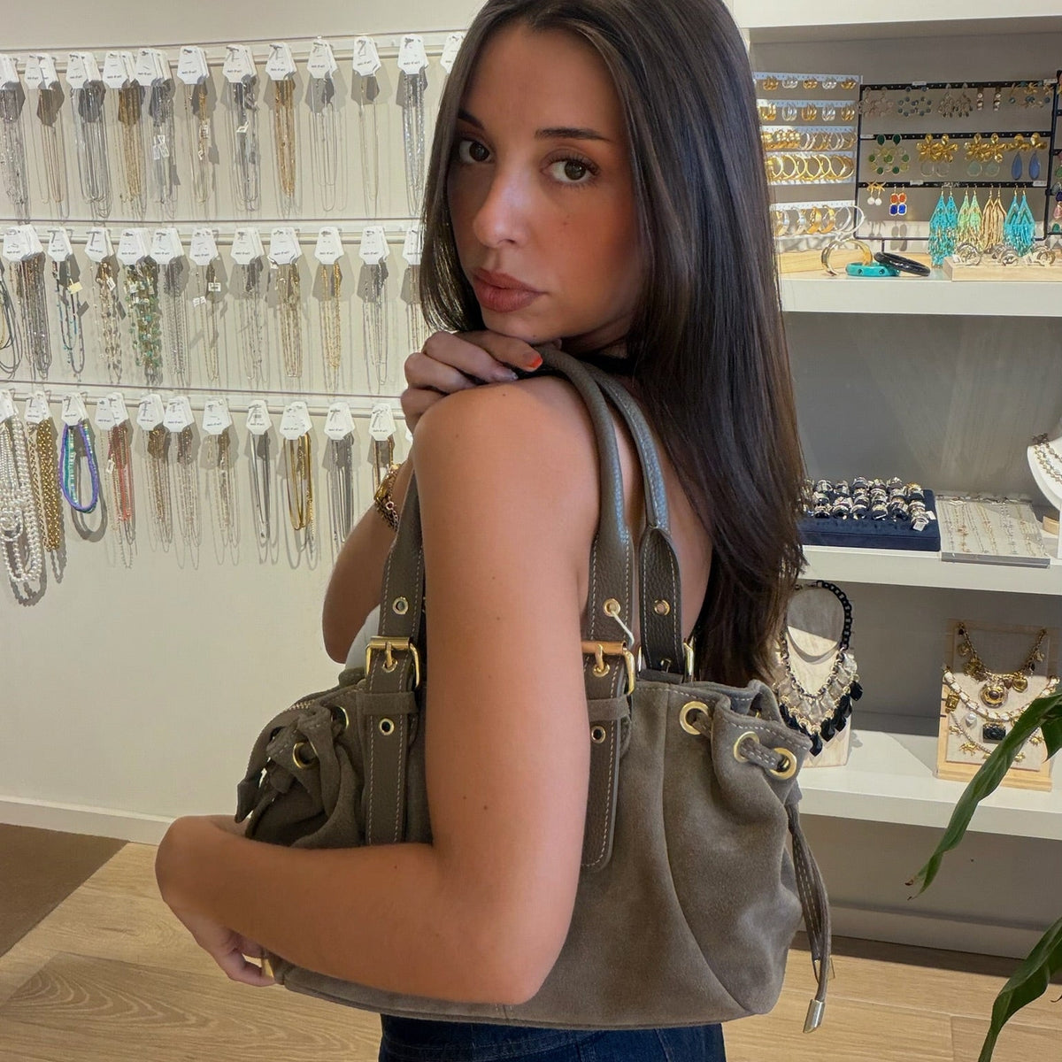 Suede Carryall Bag