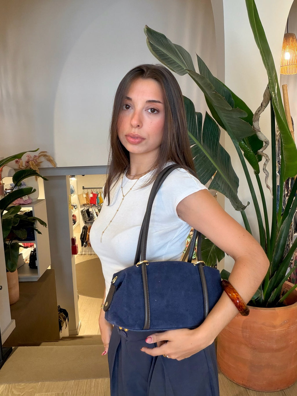 Structured Zip Shoulder Bag