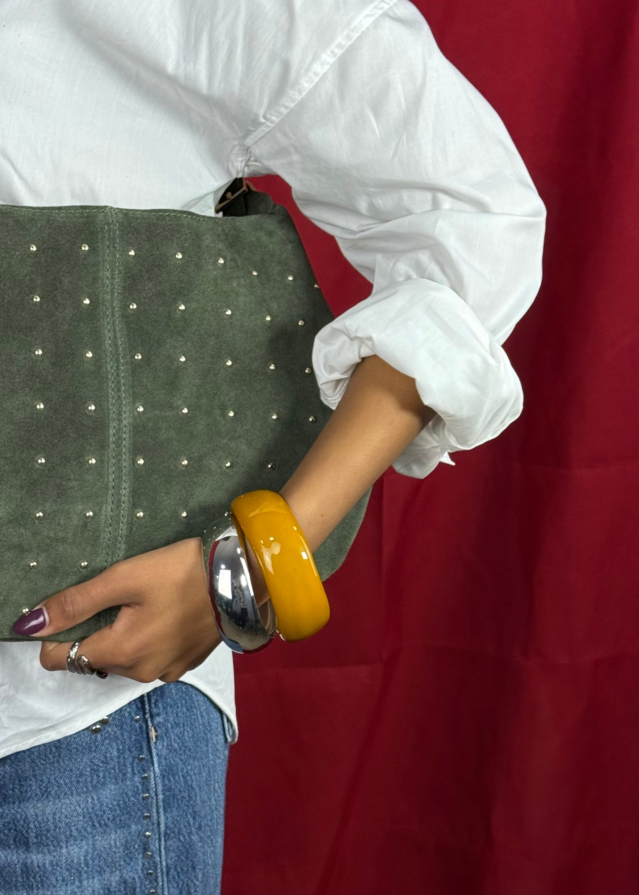Green Marbled Resin Bangle
