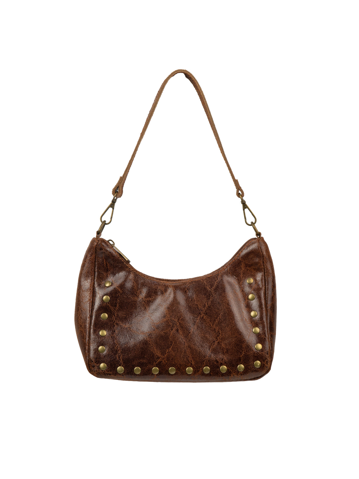 Leather Shoulder Bag with Studs