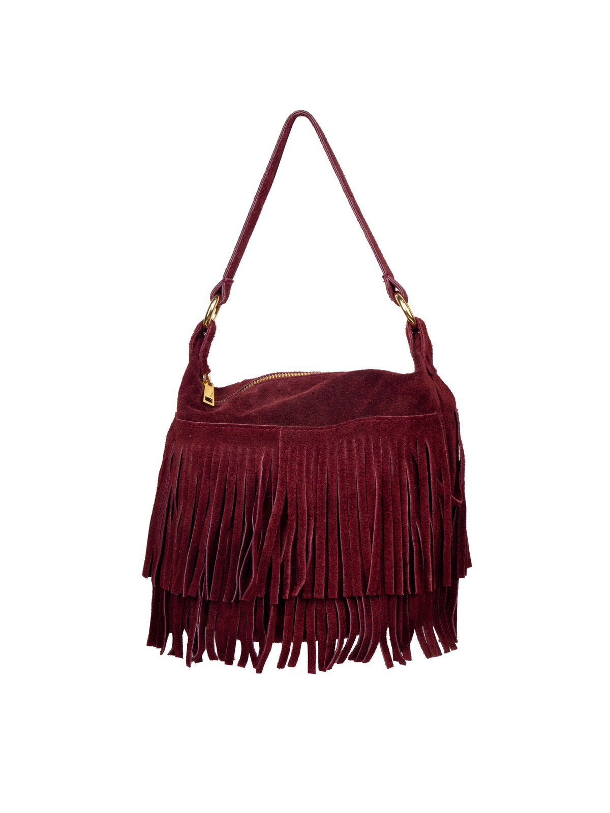 Boho Fringed Suede Bag