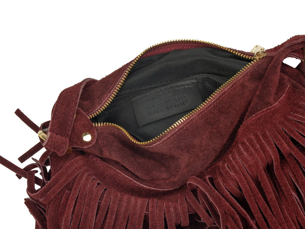 Boho Fringed Suede Bag