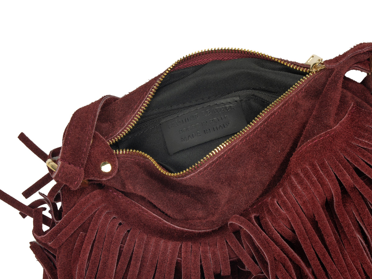 Boho Fringed Suede Bag