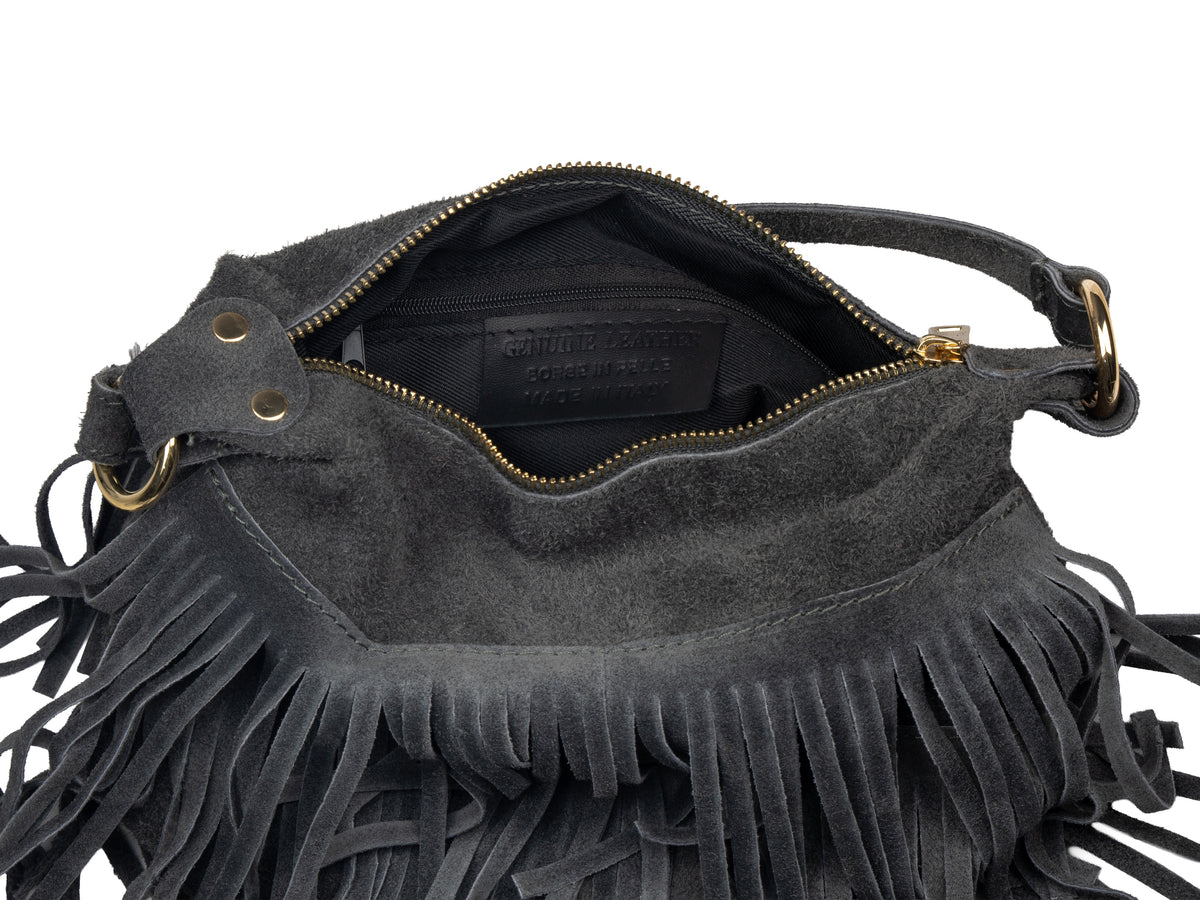 Boho Fringed Suede Bag