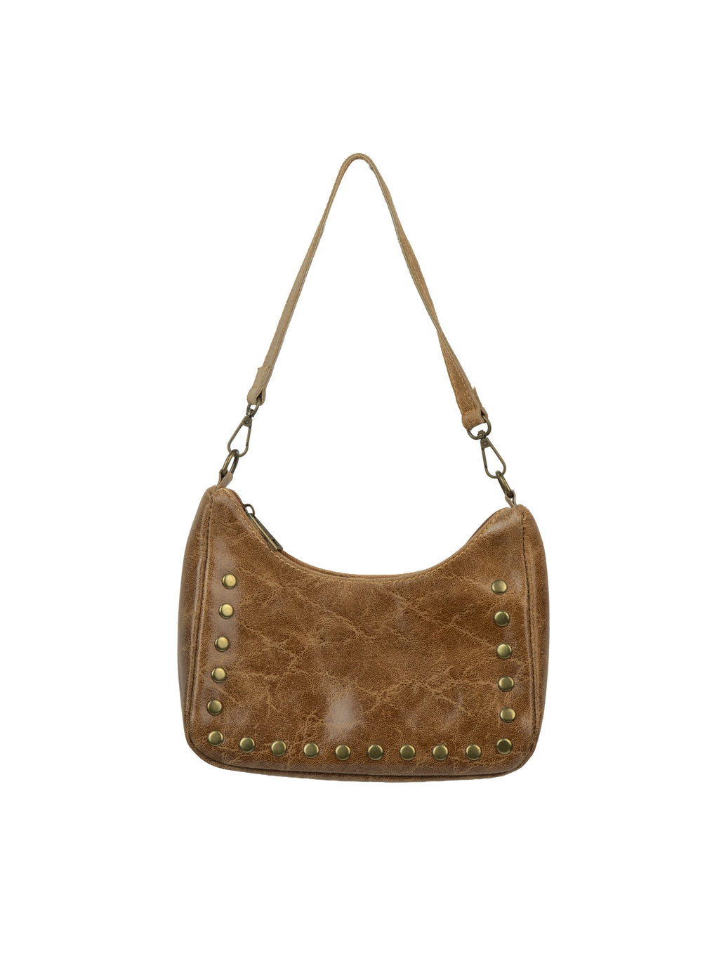 Leather Shoulder Bag with Studs