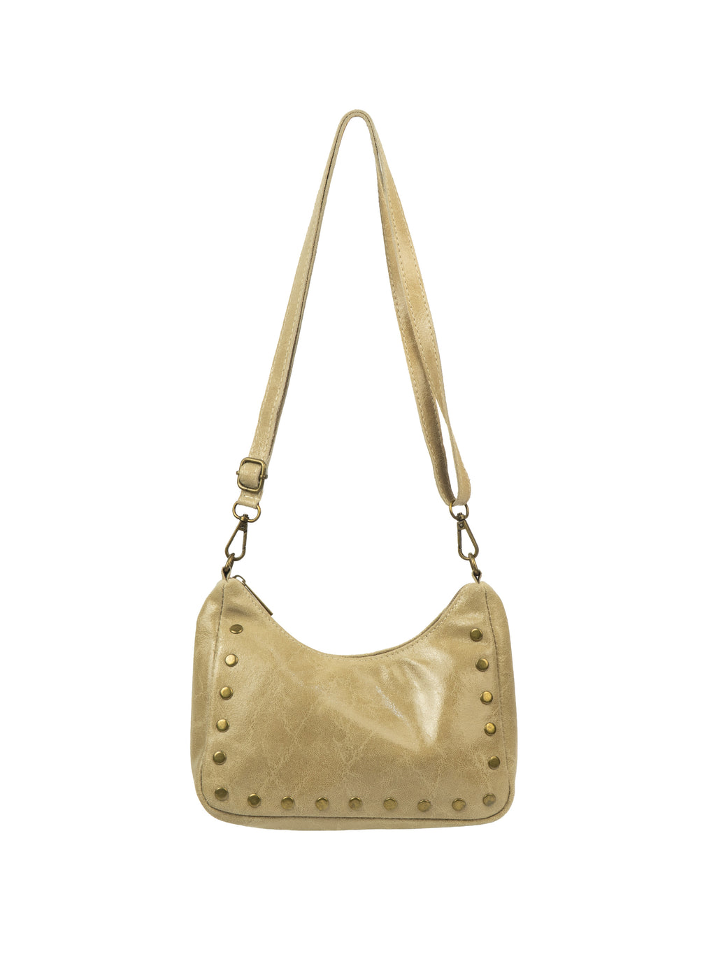 Leather Shoulder Bag with Studs