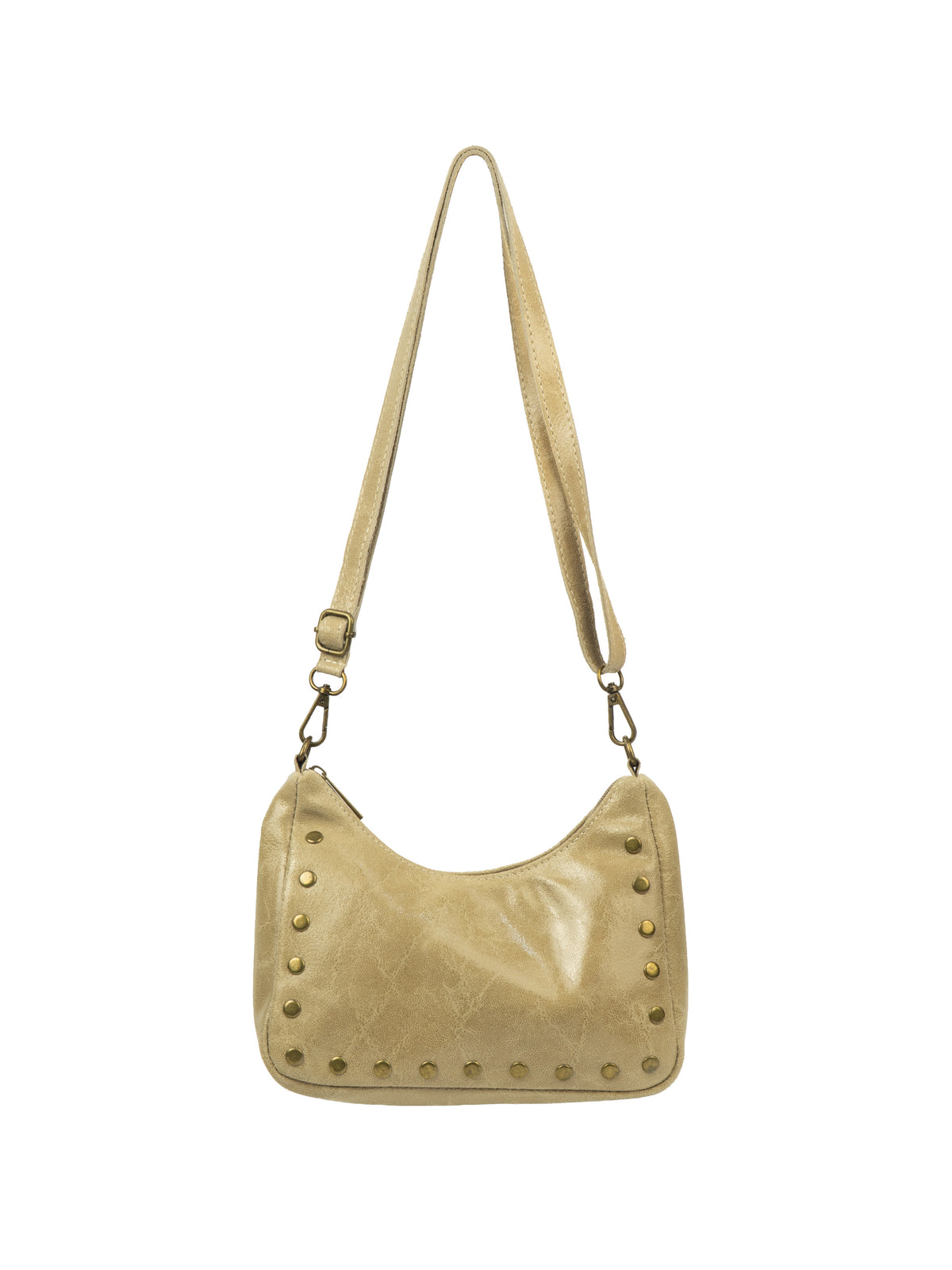 Leather Shoulder Bag with Studs