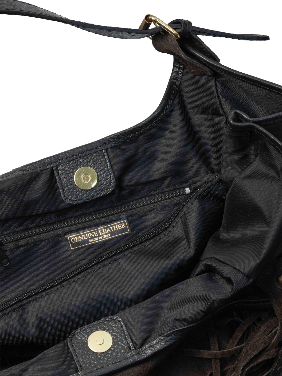Suede Fringe Hobo Bag