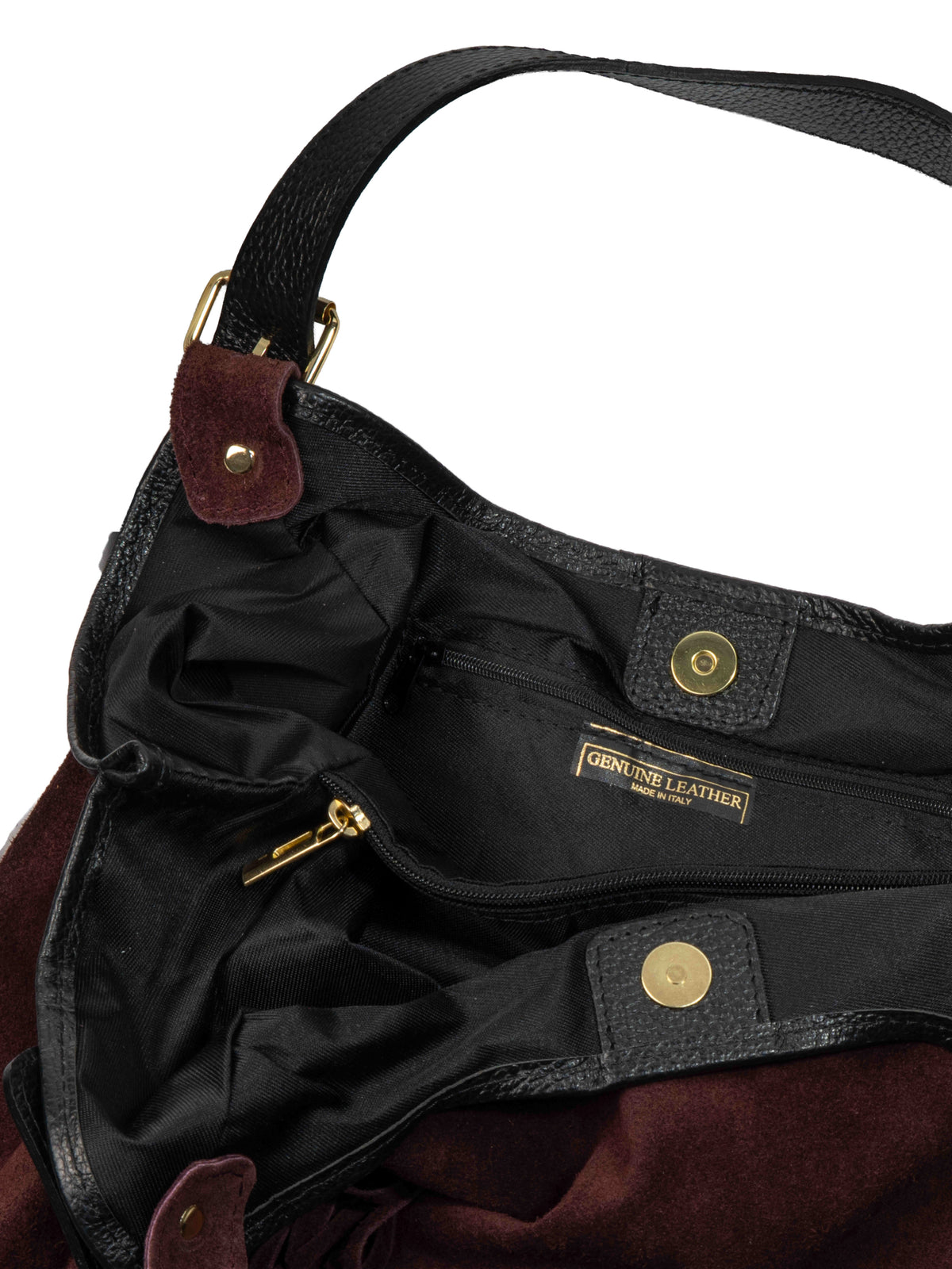 Suede Fringe Hobo Bag