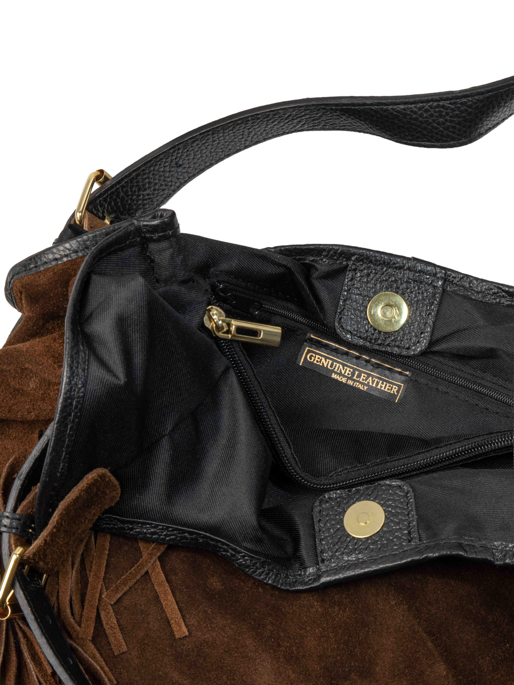 Suede Fringe Hobo Bag