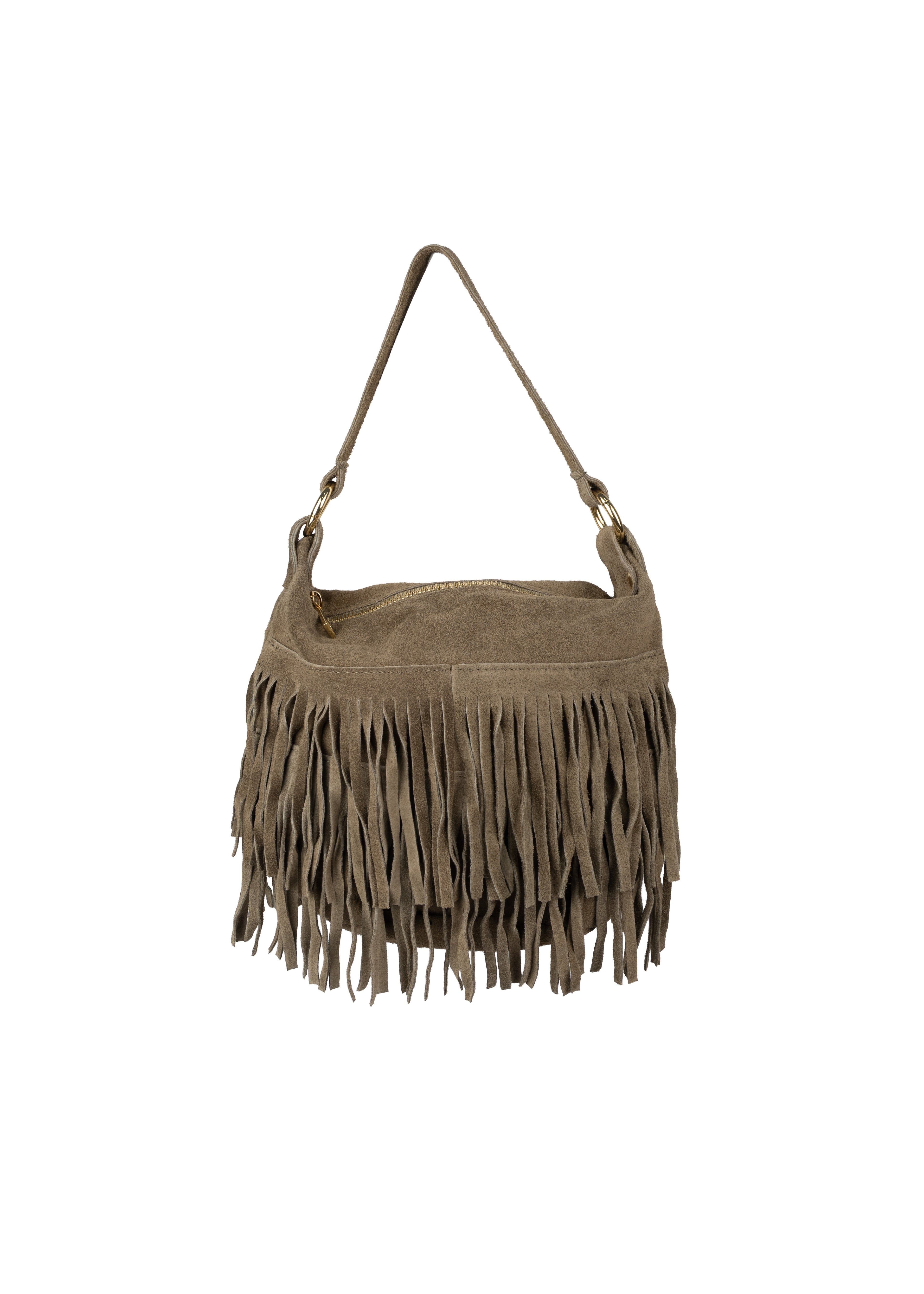 Boho Fringed Suede Bag