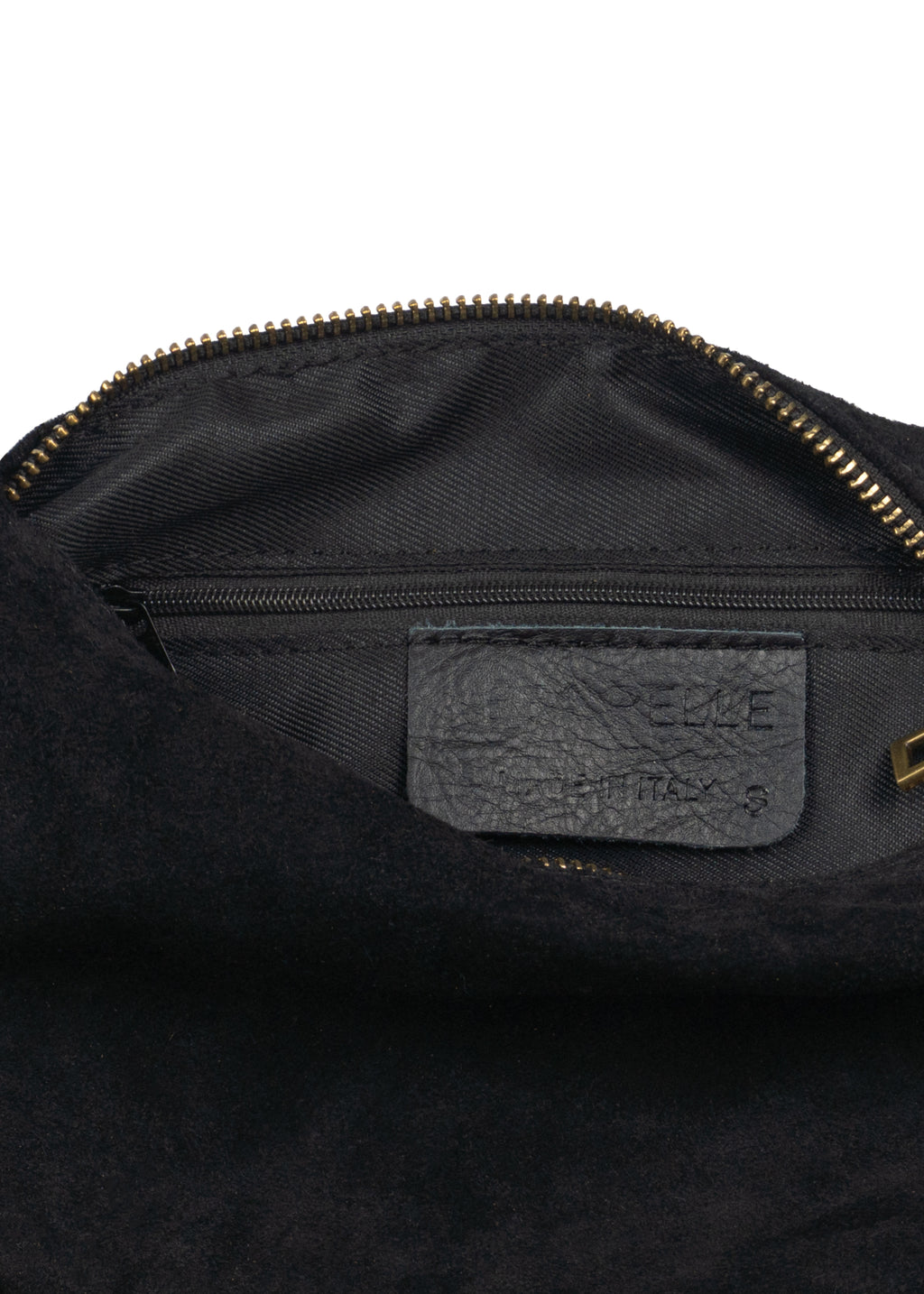 Half-Moon Studded Suede Fringe Shoulder Bag