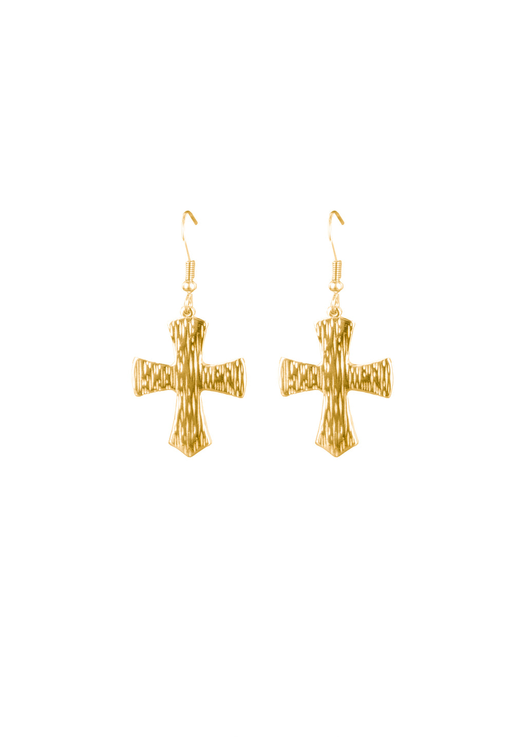 Textured Cross Hook Earrings
