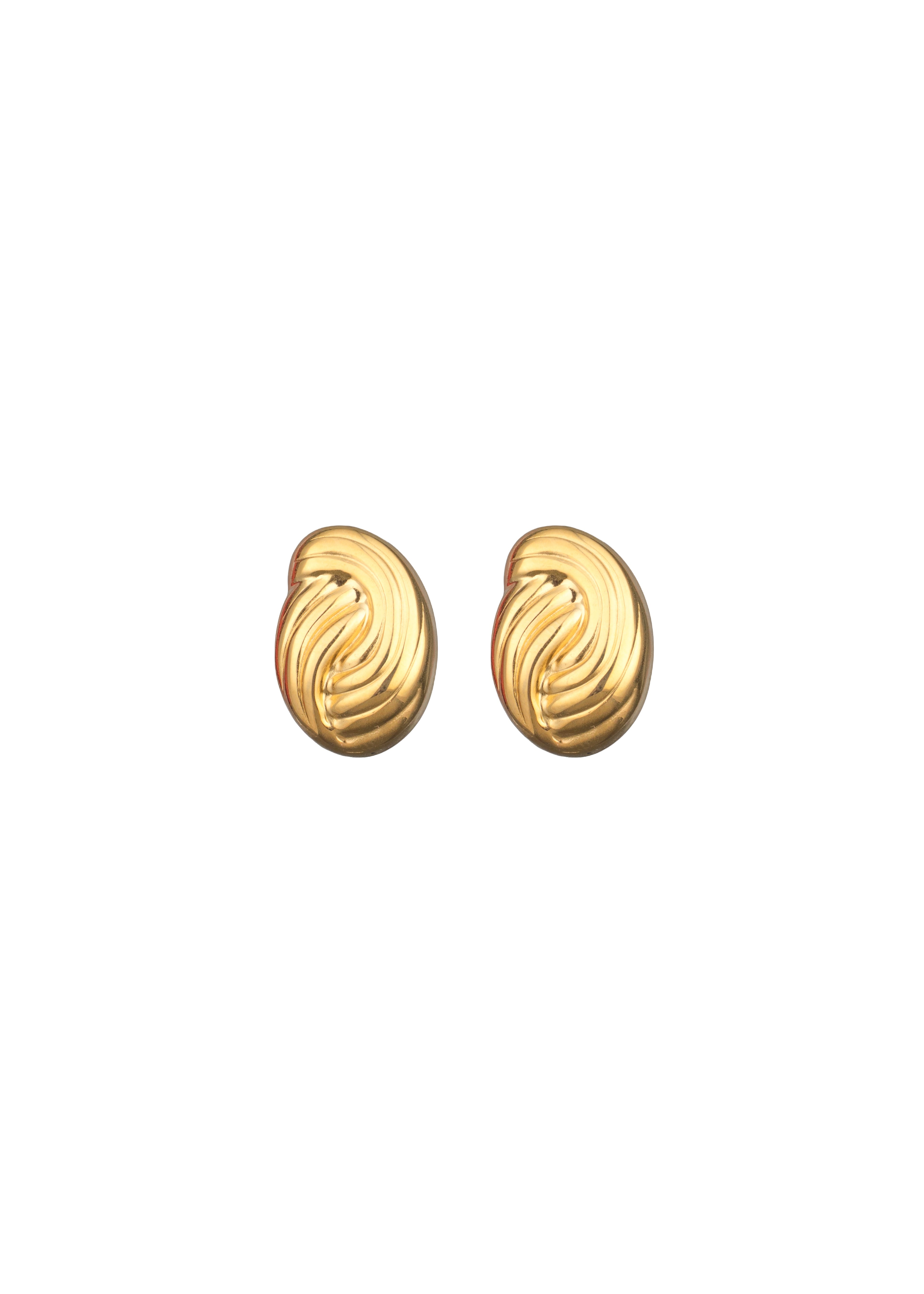 Textured Organic Oval Earrings