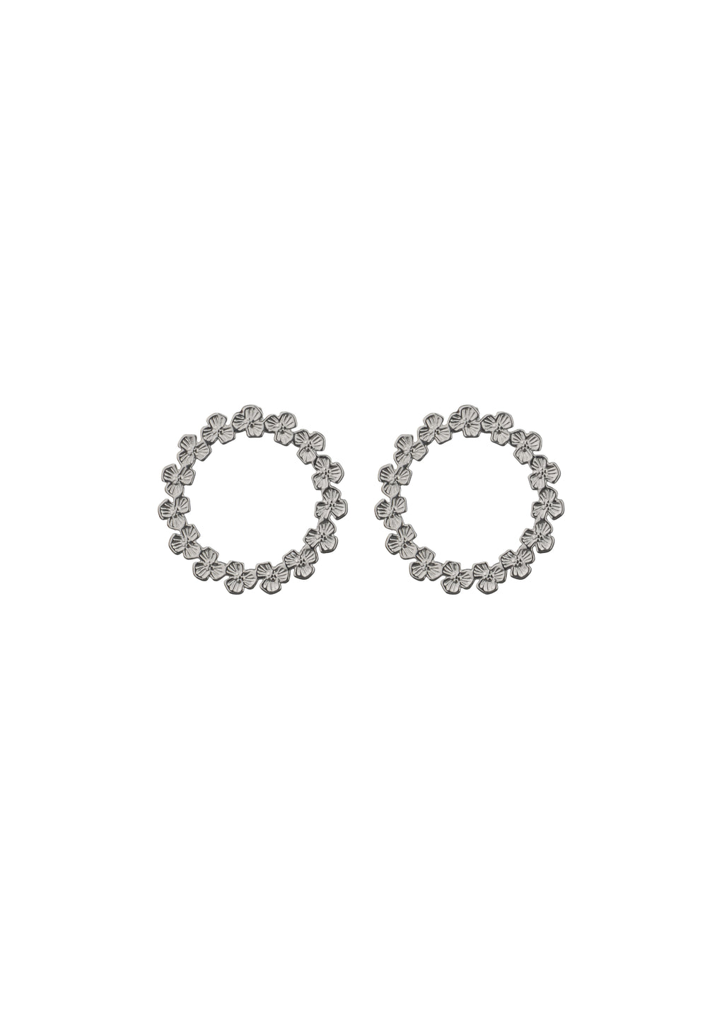Floral Circle Stud Earrings