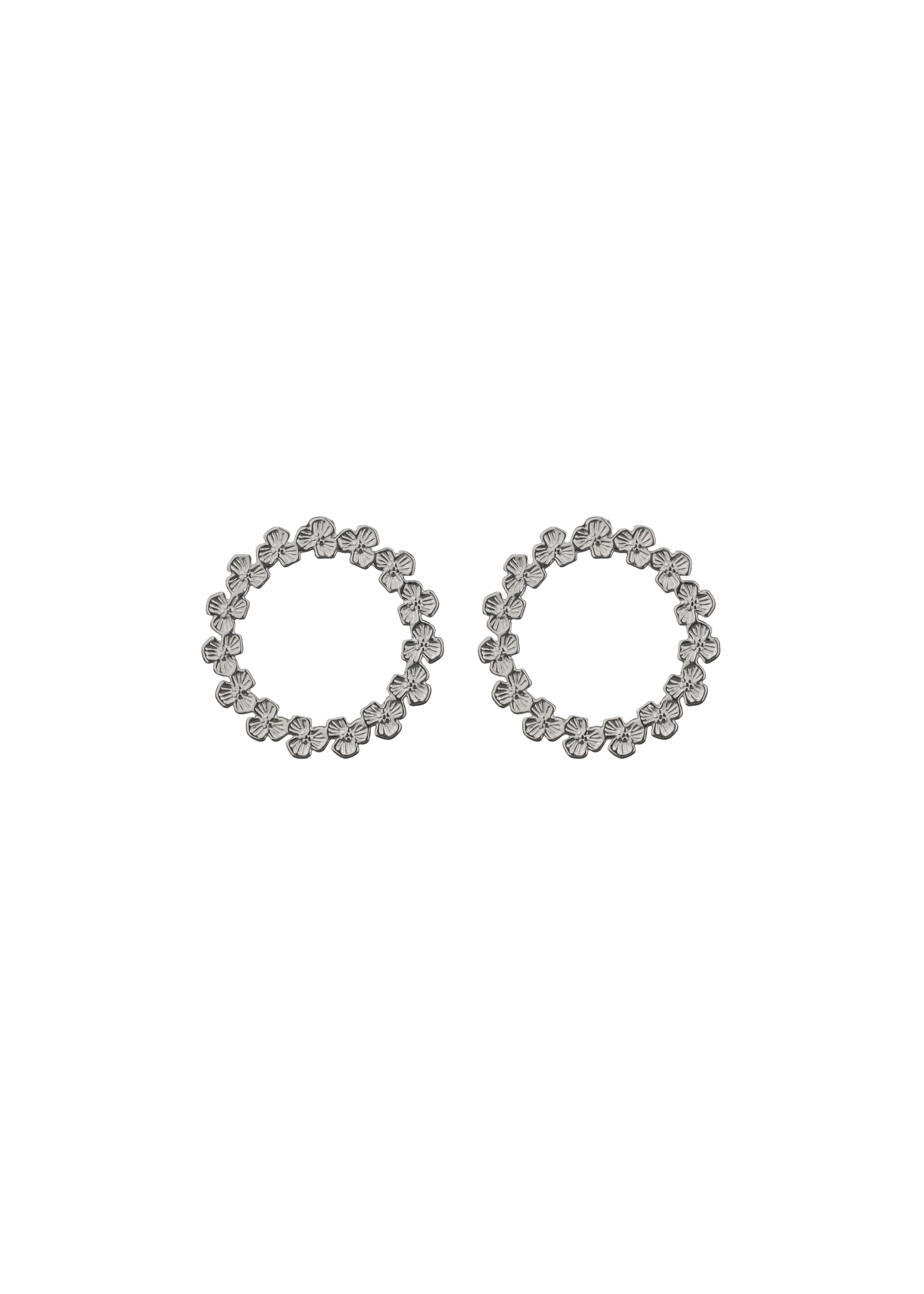 Floral Circle Stud Earrings