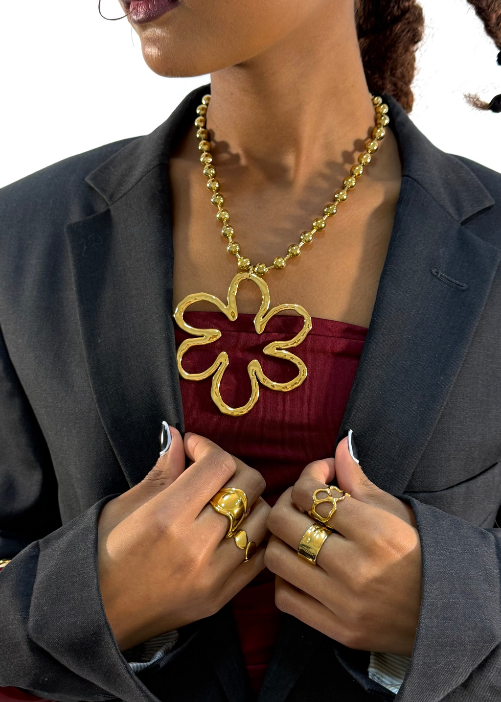 Flower Bold Beaded Chain