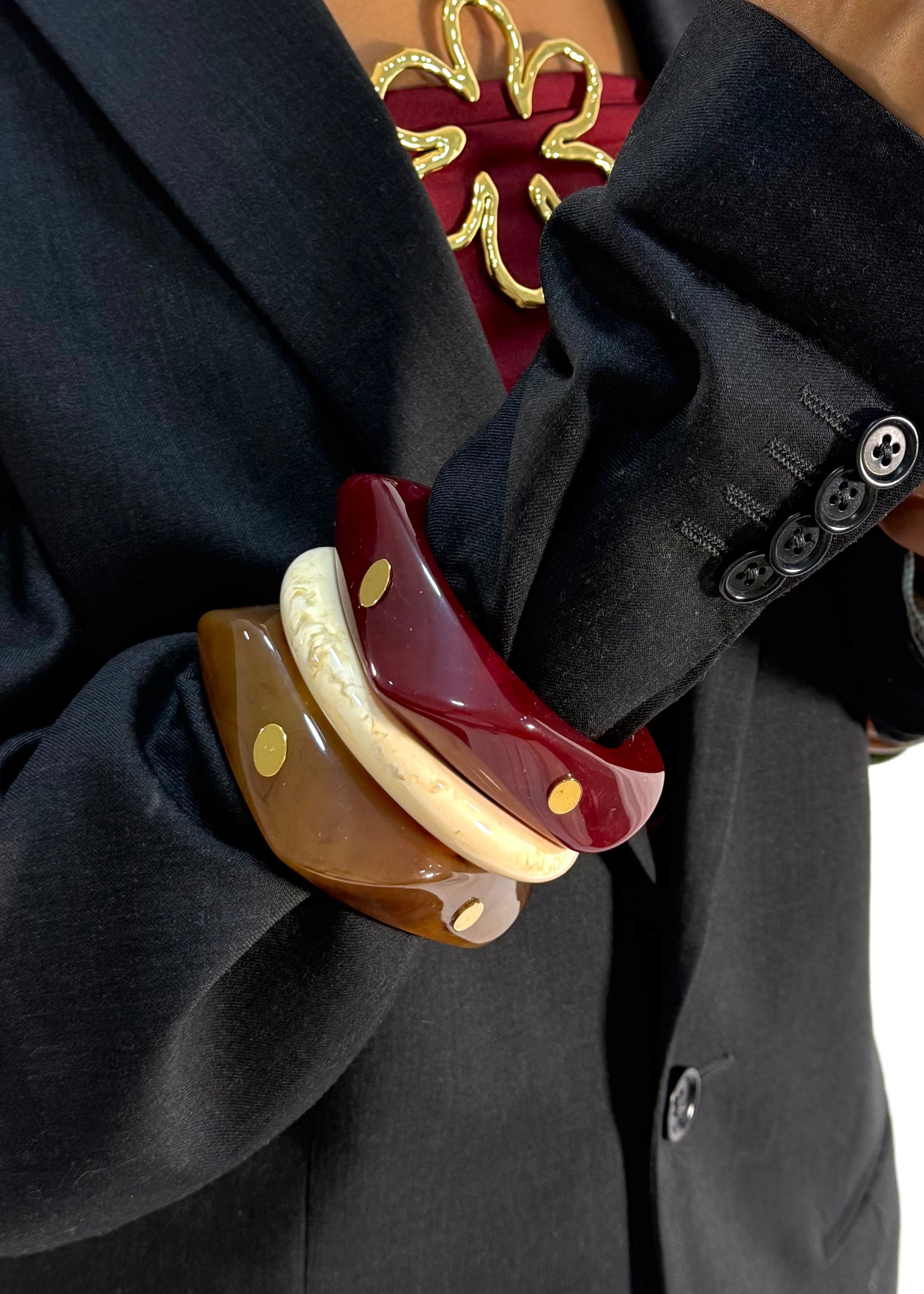 Green Marbled Resin Bangle