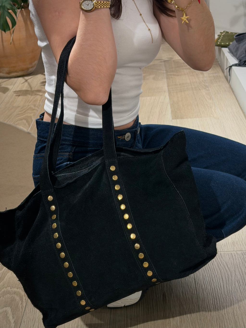 Suede Tote Bag