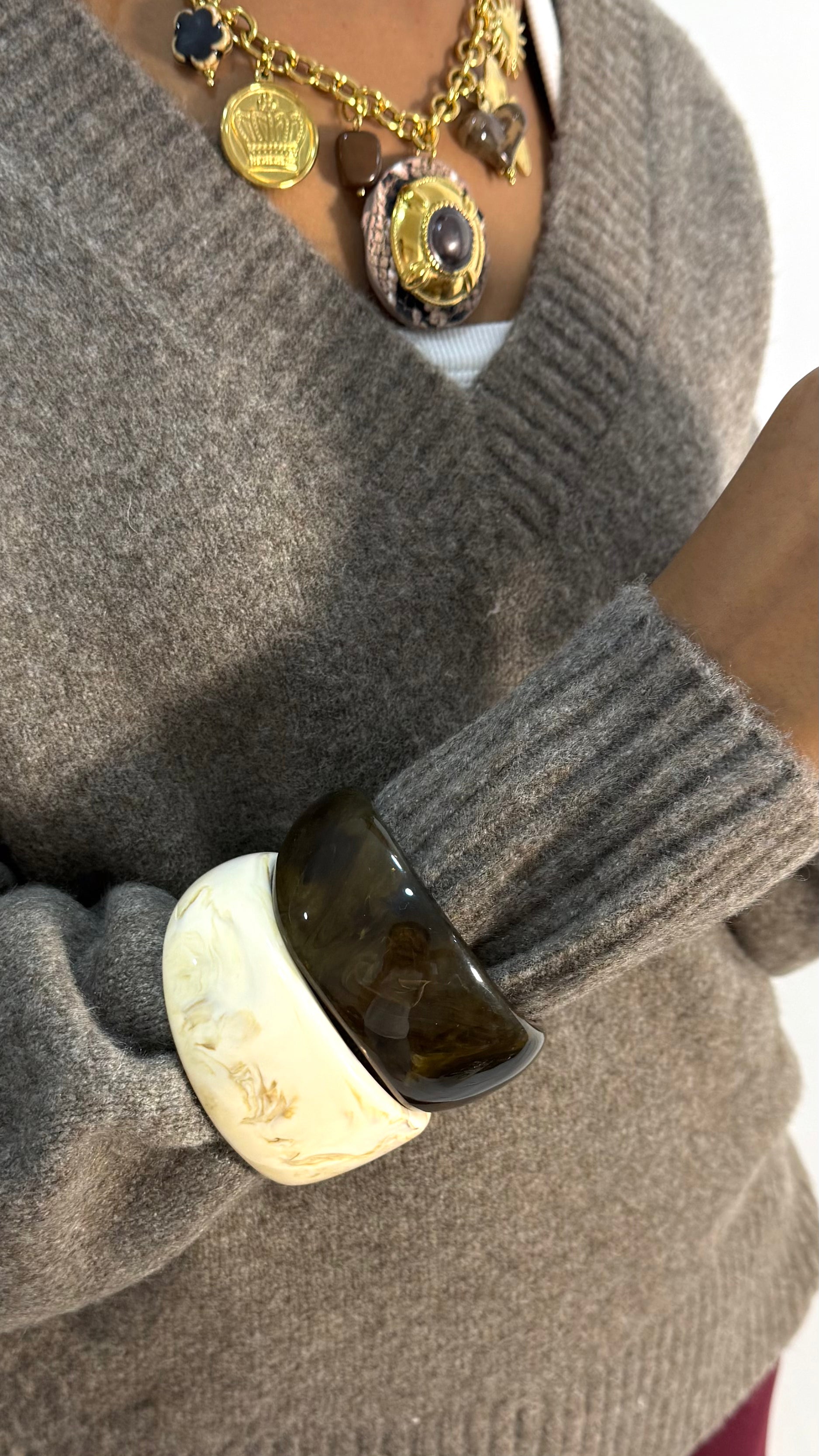 Brown Marbled Resin Bangle